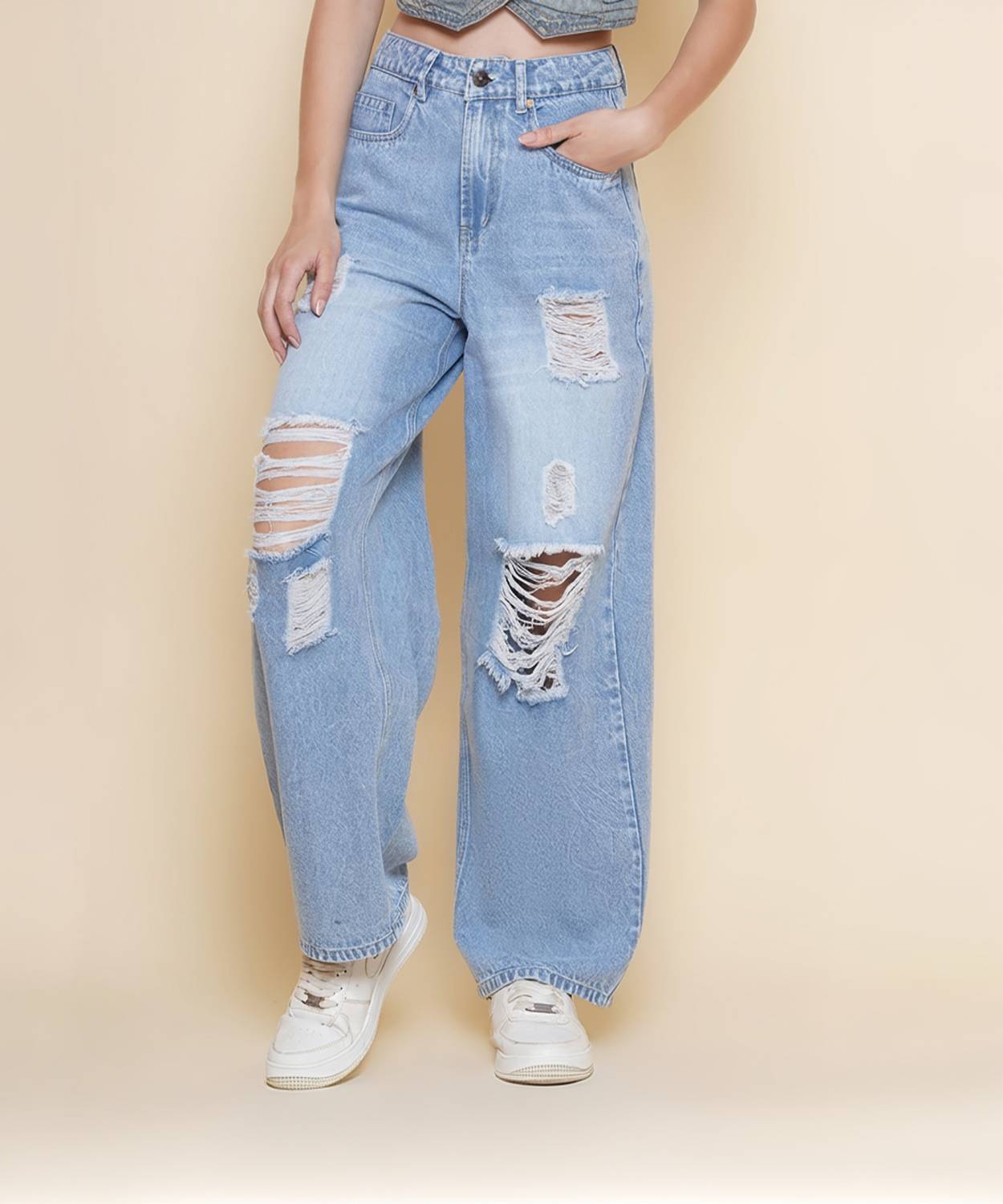 Puella Loose Fit Women Blue Jeans - Image 1
