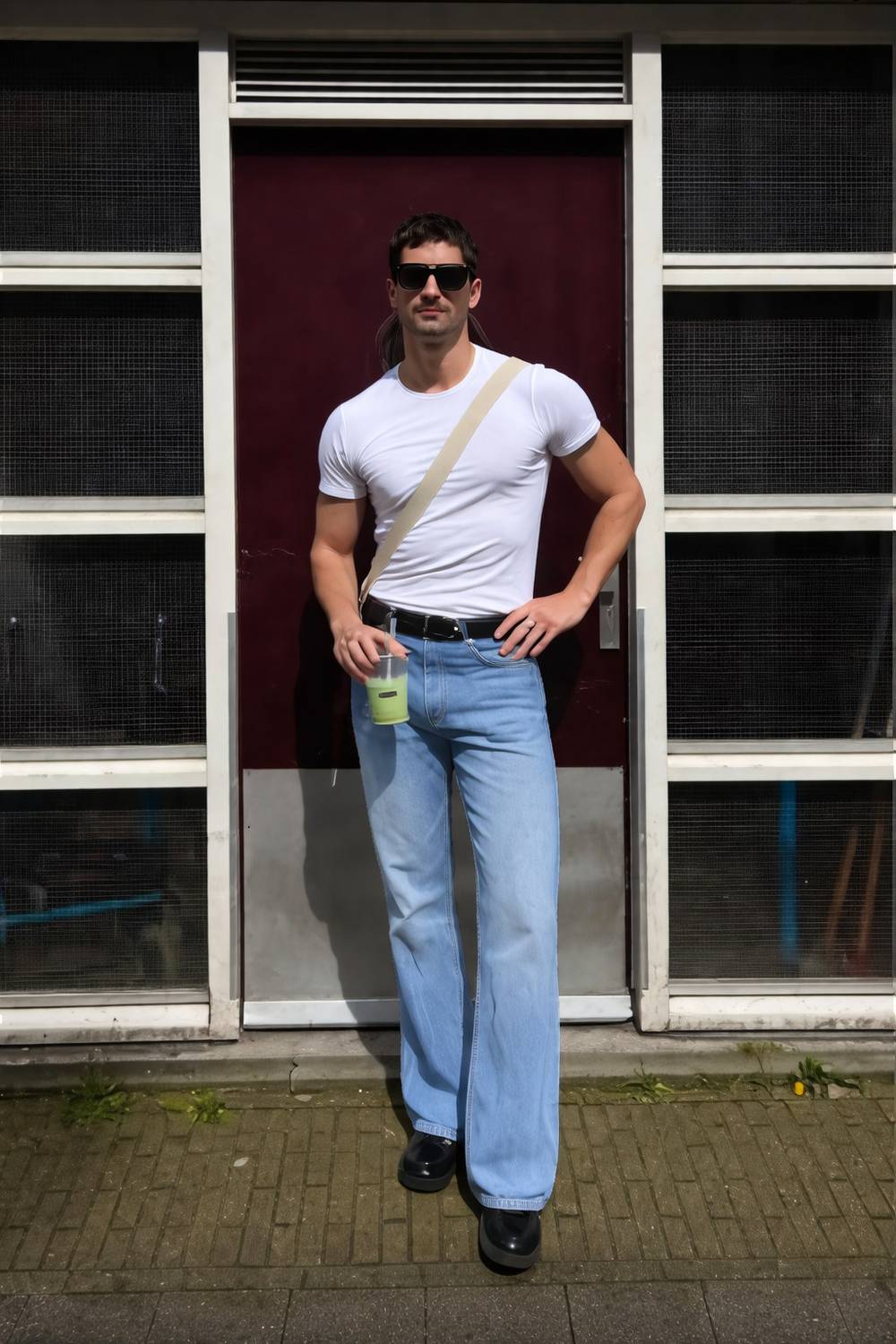 LEVORCE Loose Fit Men Light Blue Jeans - Image 1