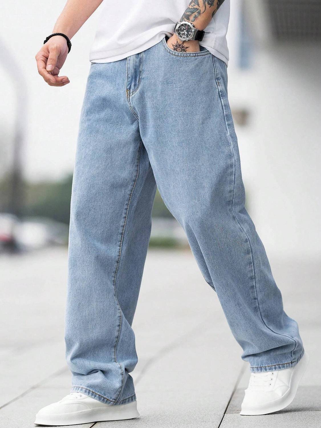 DENIM Light Blue Relaxed Fit Jeans - Image 3