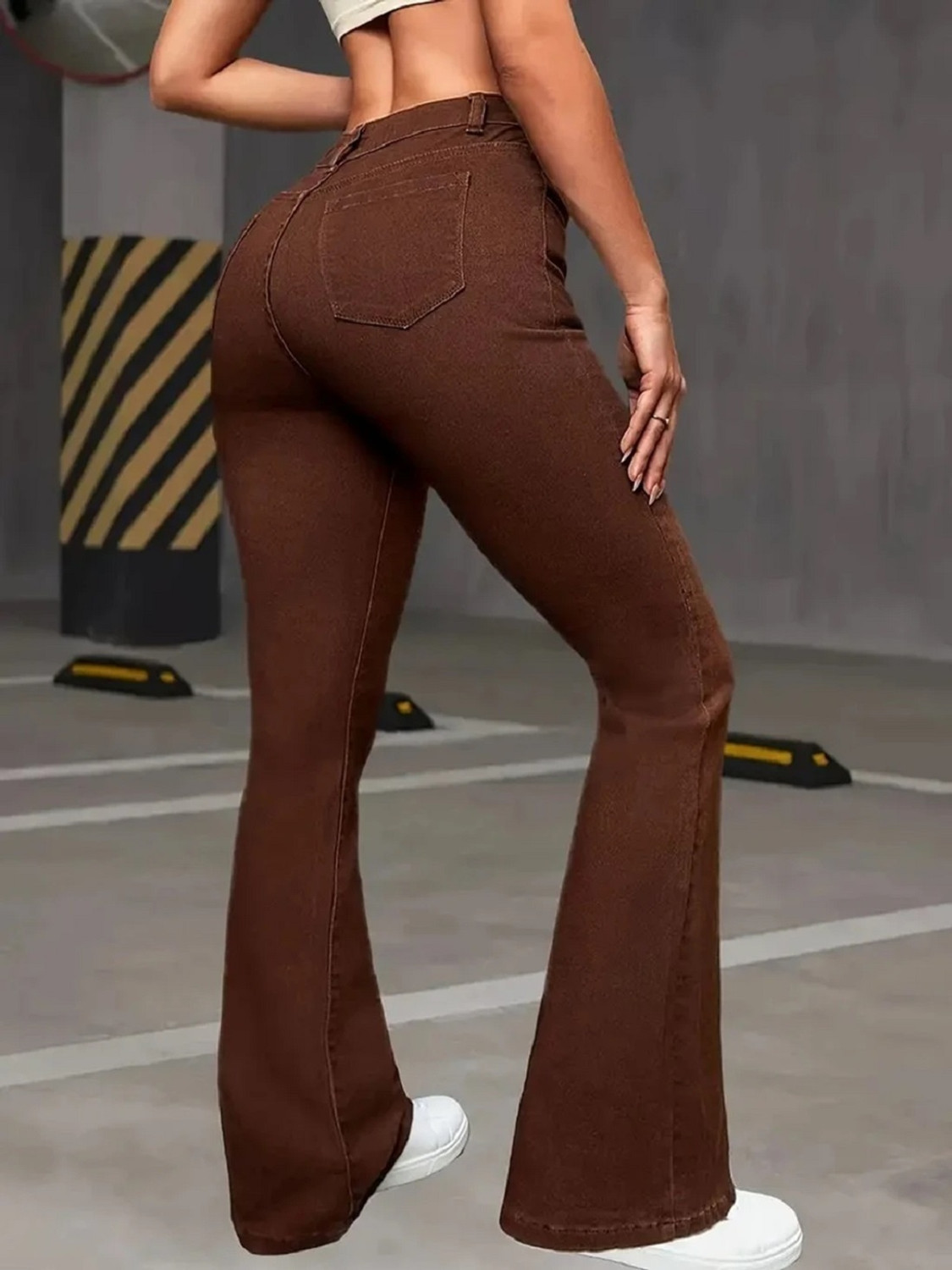 Image of GLOBENAUT Flared Women Brown Jeans