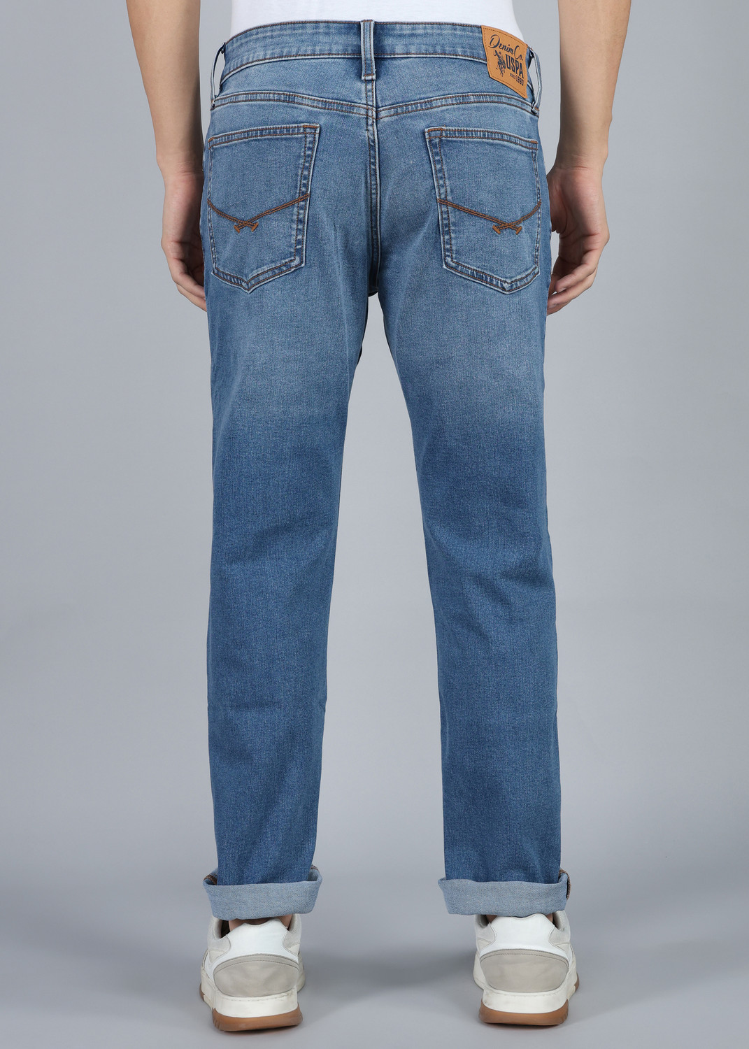 Image of U.S. Polo Assn. Denim Co. Tapered Fit Men Blue Jeans