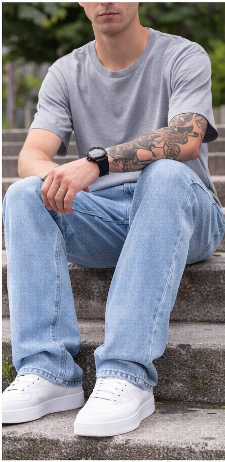 BLACODE Straight Fit Men Light Blue Jeans - Image 4