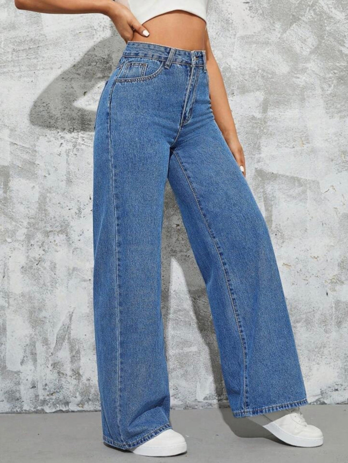 Image of Crazeis Loose Fit Women Blue Jeans