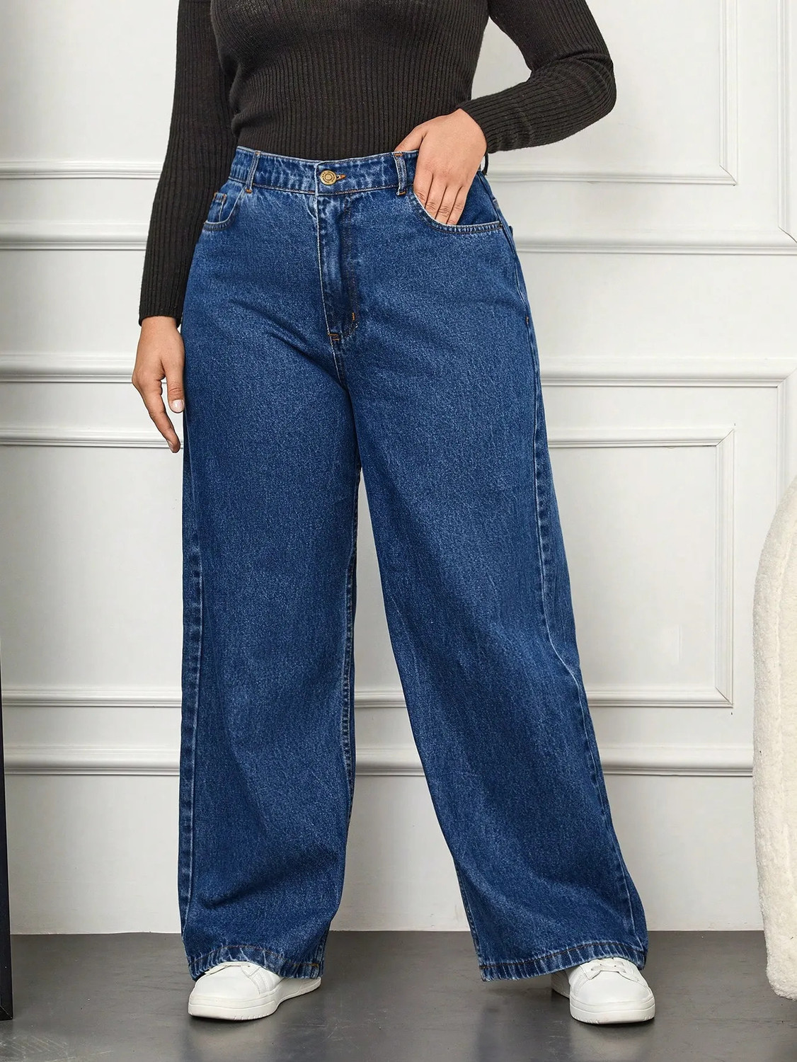 Image of Curvy CLOSET Loose Fit Women Blue Jeans