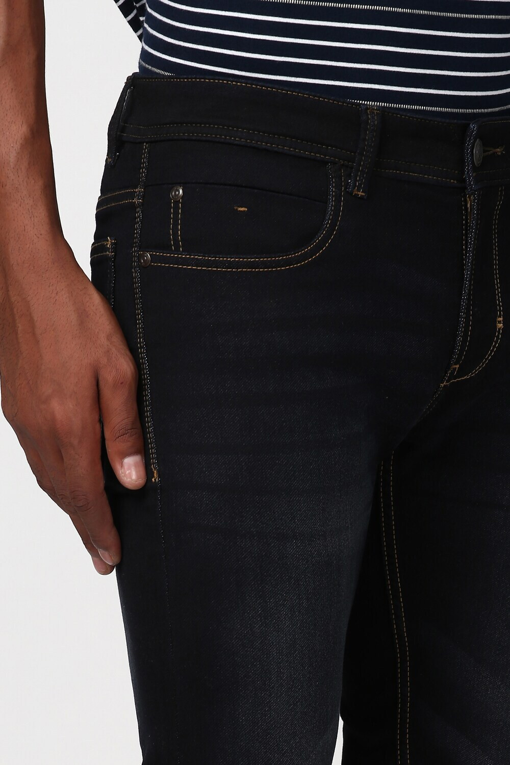 Image of PETER ENGLAND Skinny Men Black Jeans