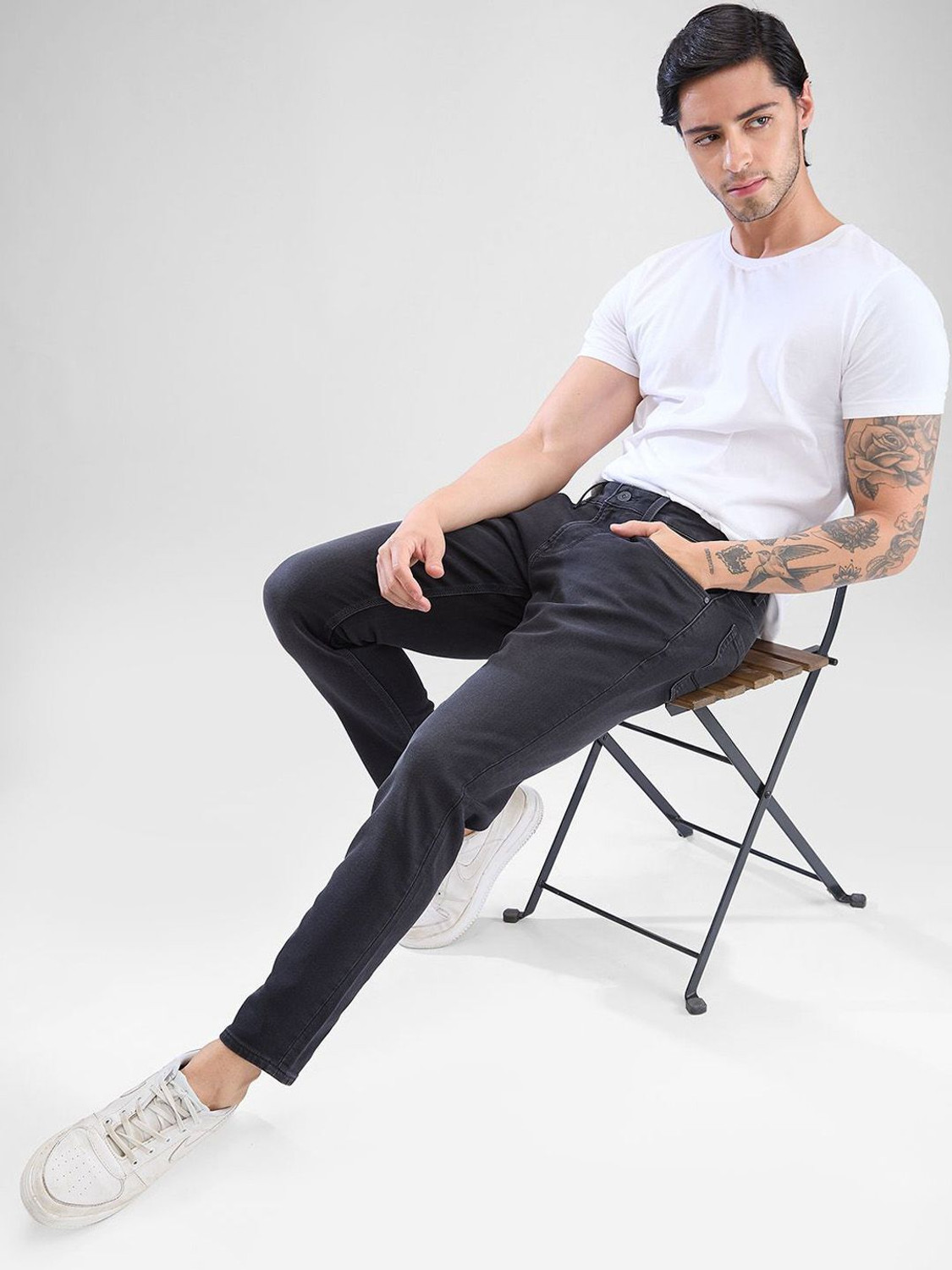 Image of Spykar Slim Men Black Jeans