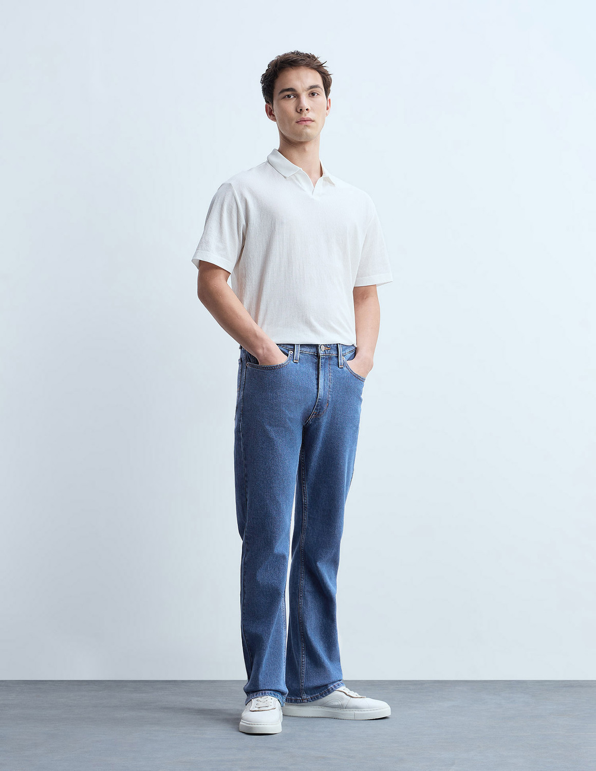 Image of FLYING MACHINE Boot-Leg Men Blue Jeans
