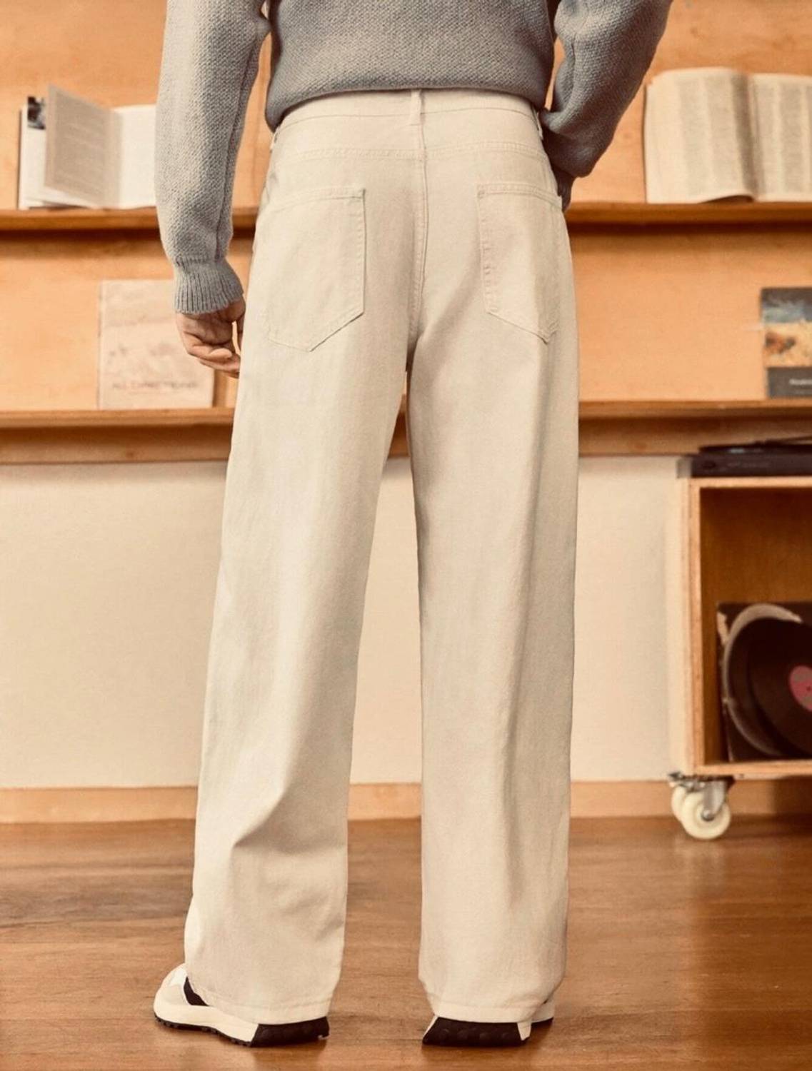 FLAYING Loose Fit Beige Jeans - Image 2