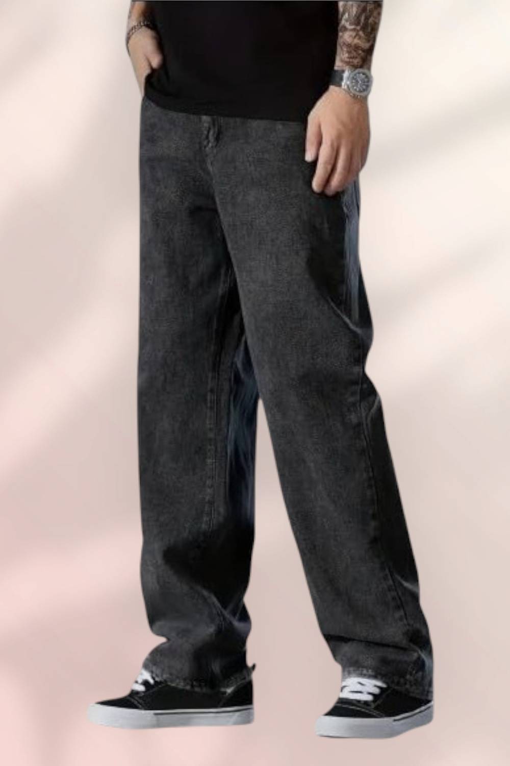 Azura Attire Loose Fit Men Dark Grey Jeans