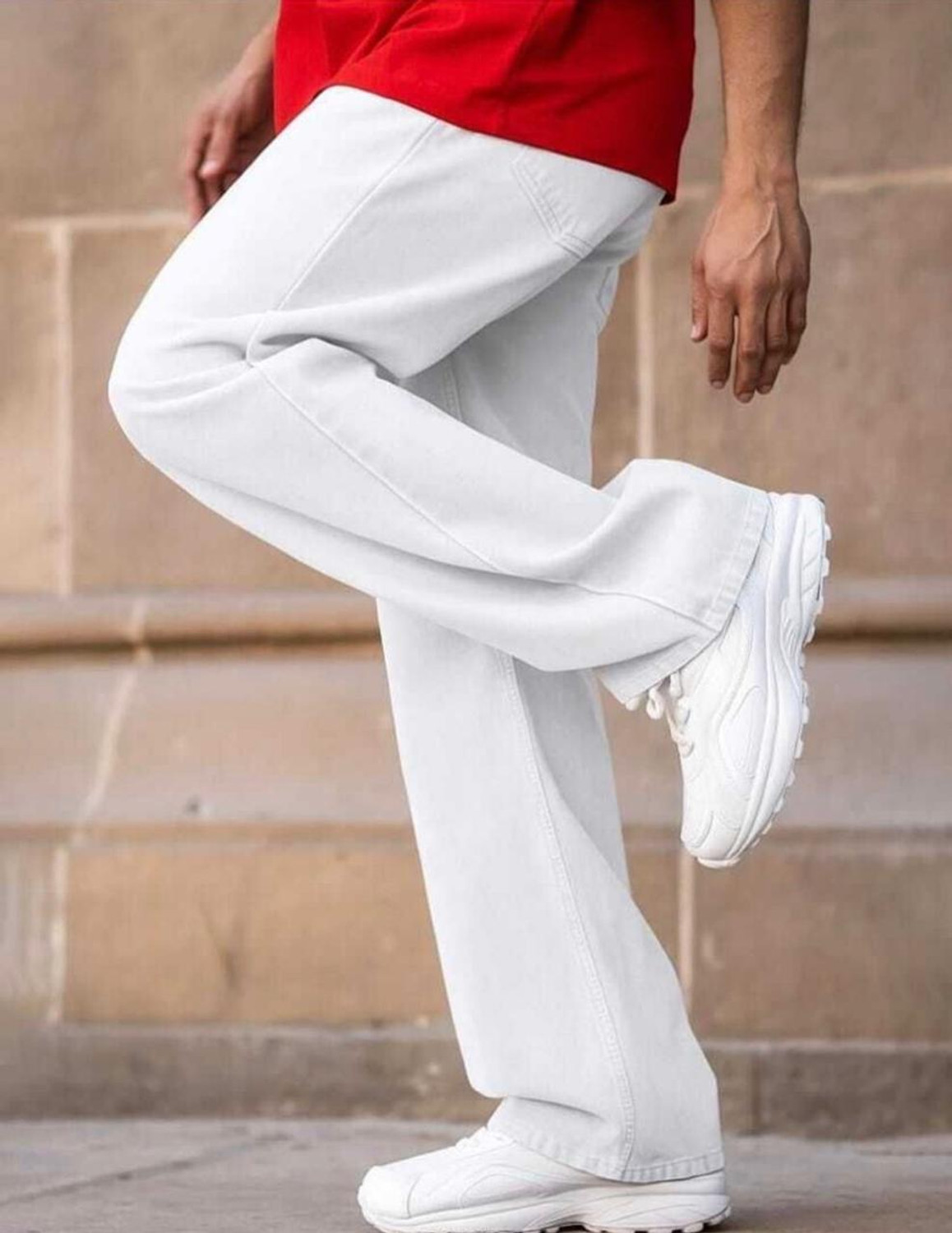 Image of DASHING FIT Loose Fit Men White Jeans
