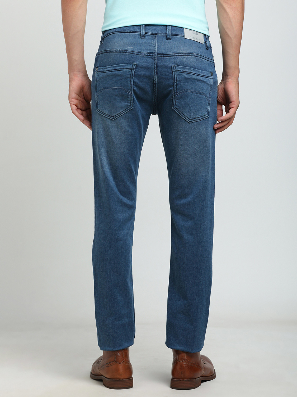 Image of TURTLE Tapered Fit Men Blue Jeans