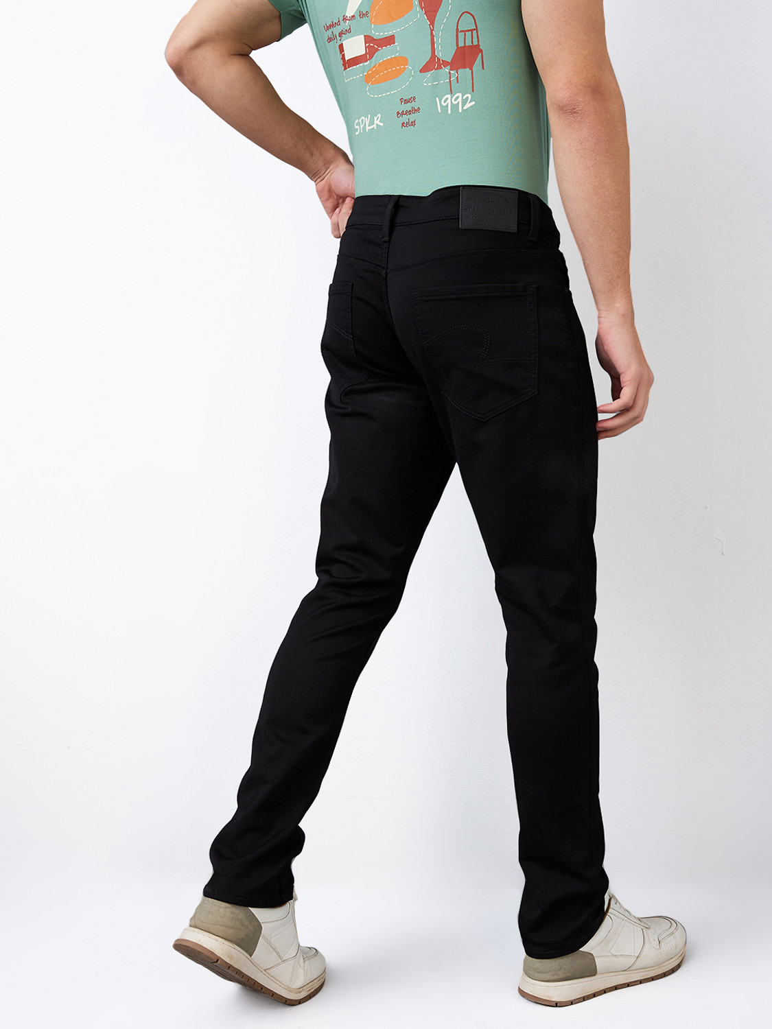 Image of Spykar Slim Men Black Jeans
