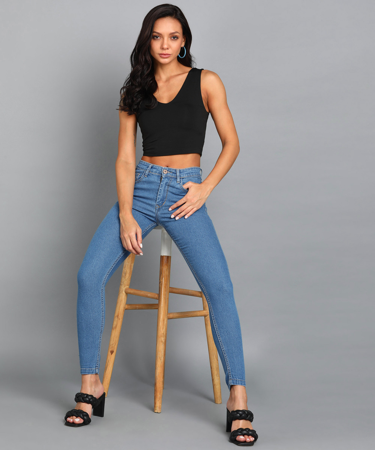 Image of Urbano Fashion Skinny Women Light Blue Jeans