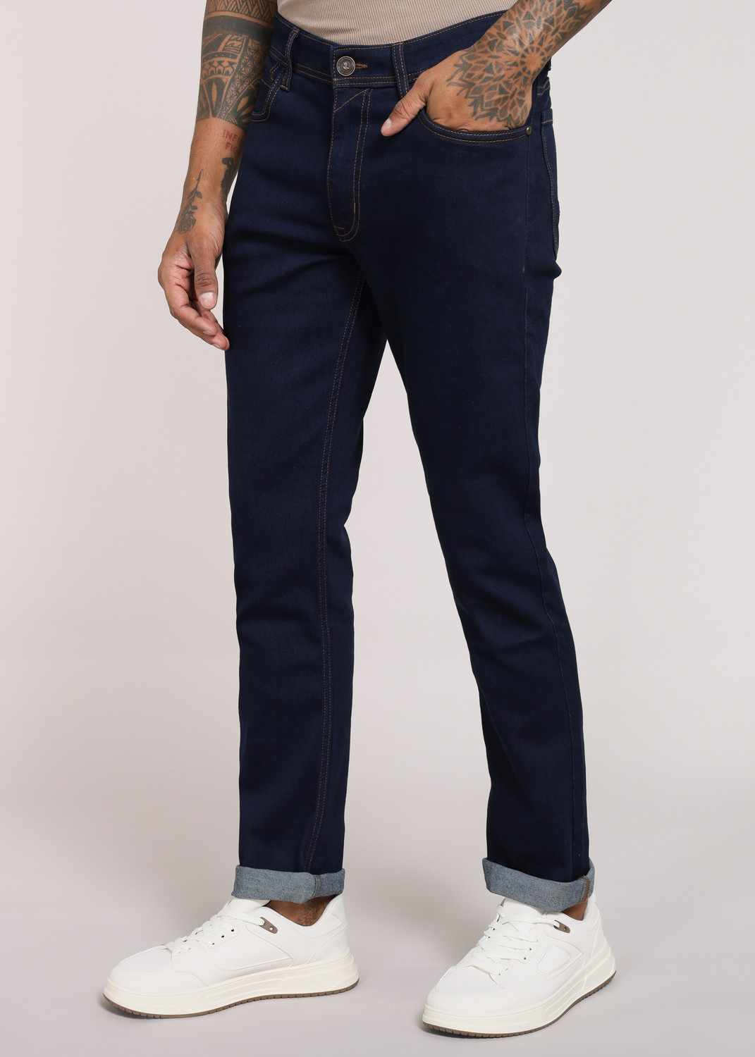 Image of PETER ENGLAND Men Slim Mid Rise Blue Jeans