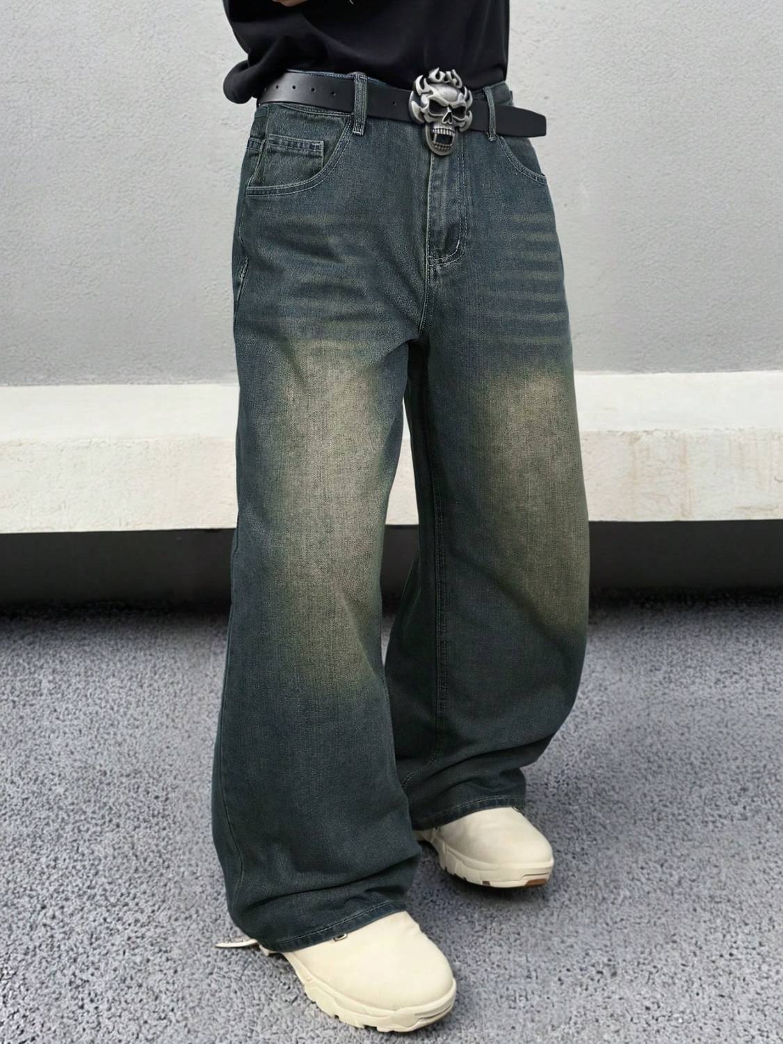 JJ Synthetics Wide Leg Dark Blue Jeans - Image 1