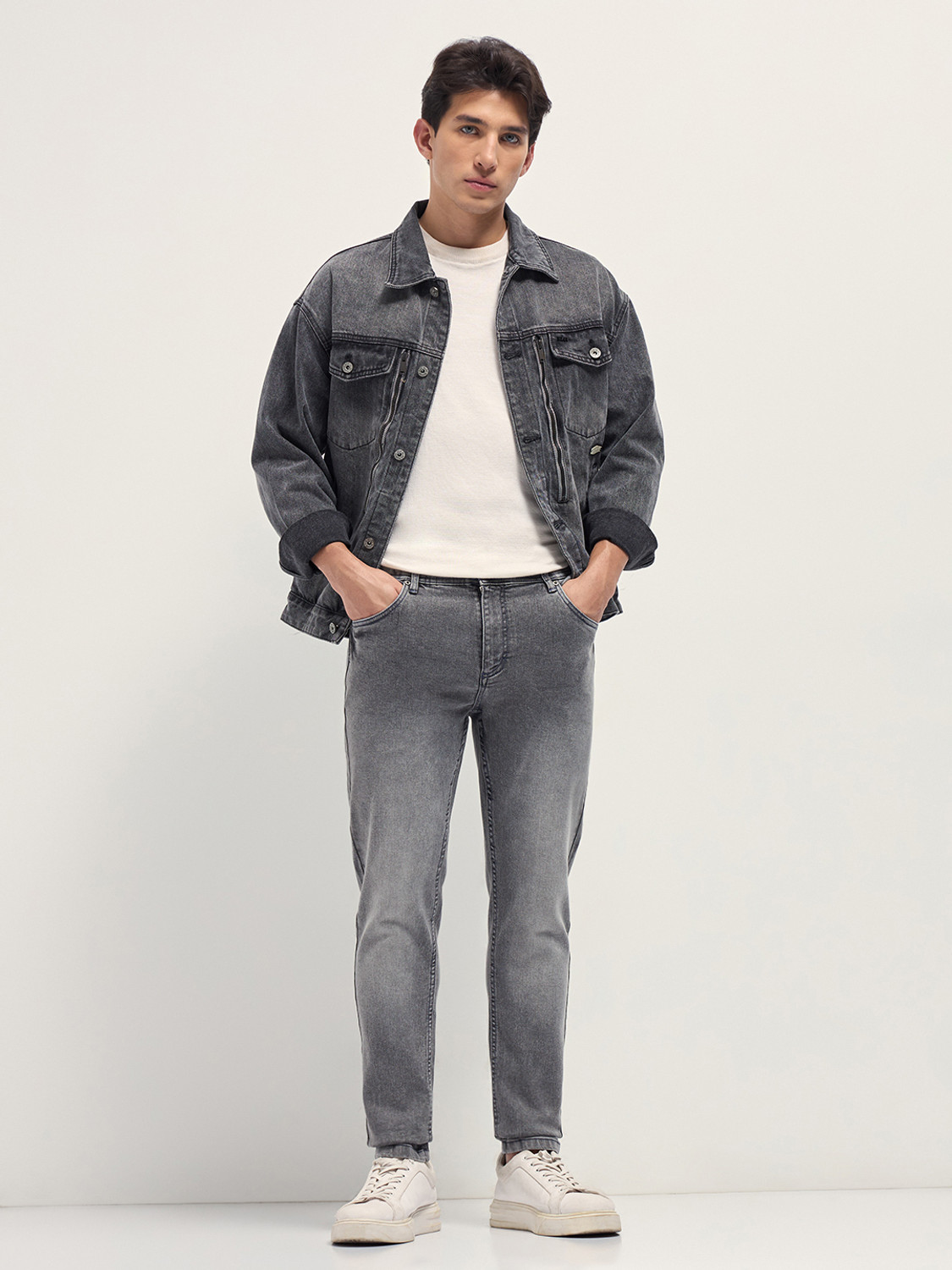 Image of THE BEAR HOUSE Skinny Men Grey Jeans