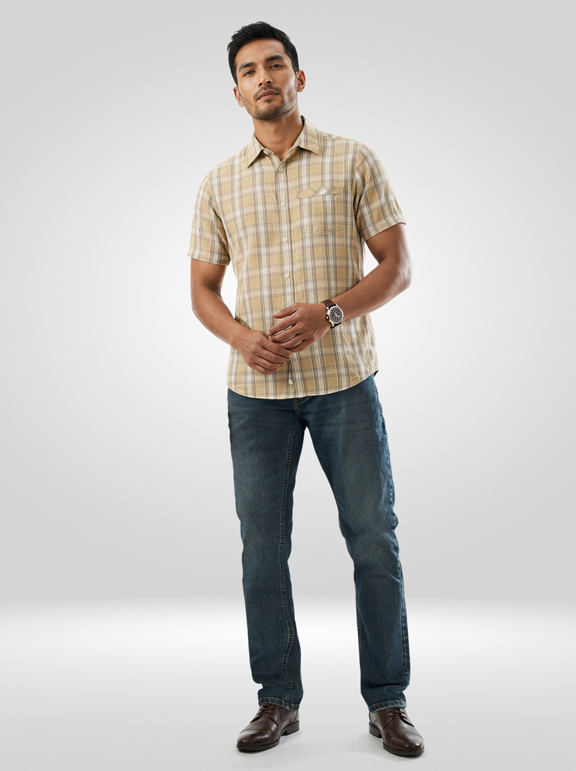 Image of Spykar Men Slim Low Rise Brown Jeans