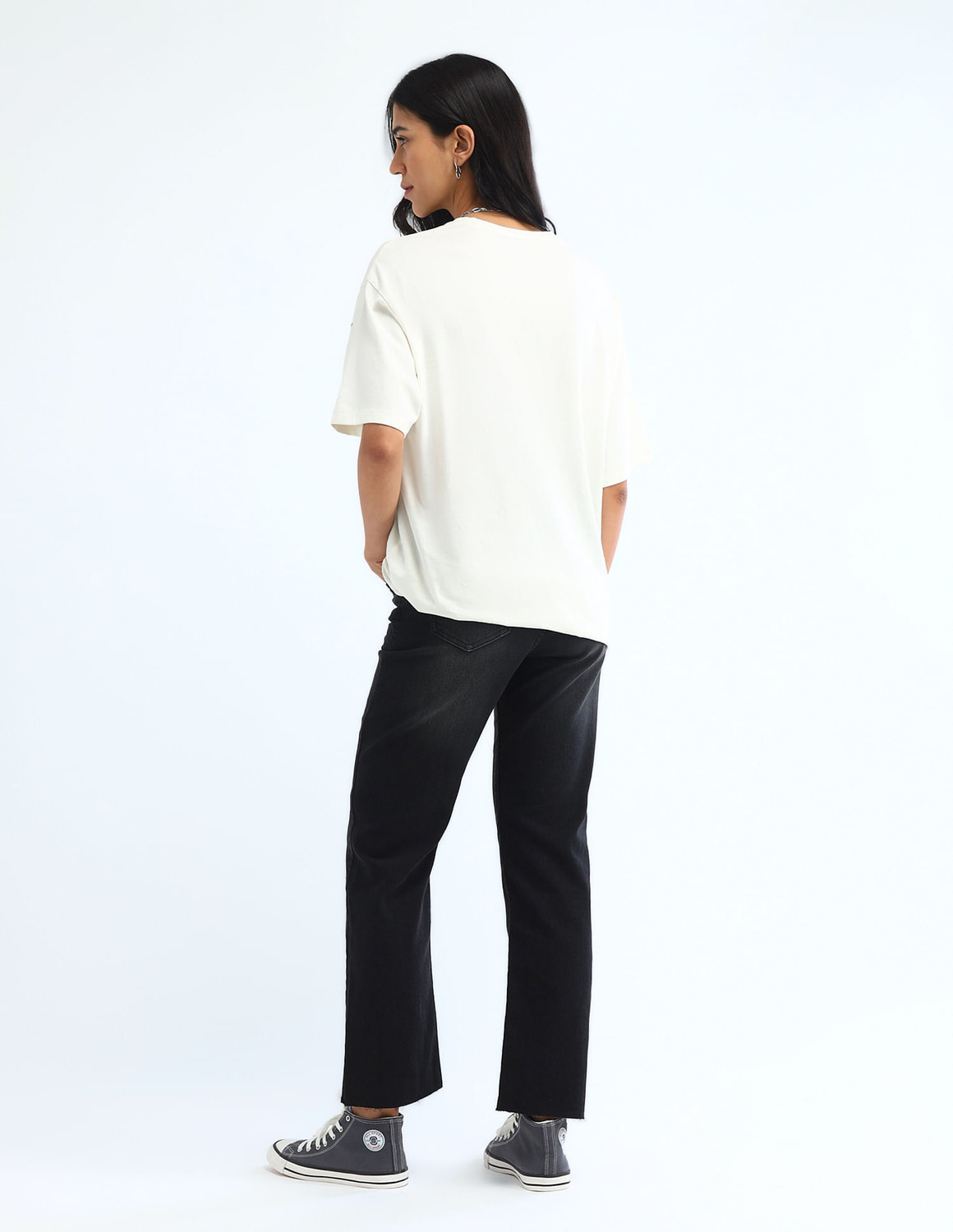 Image of FLYING MACHINE Straight Fit Women Black Jeans