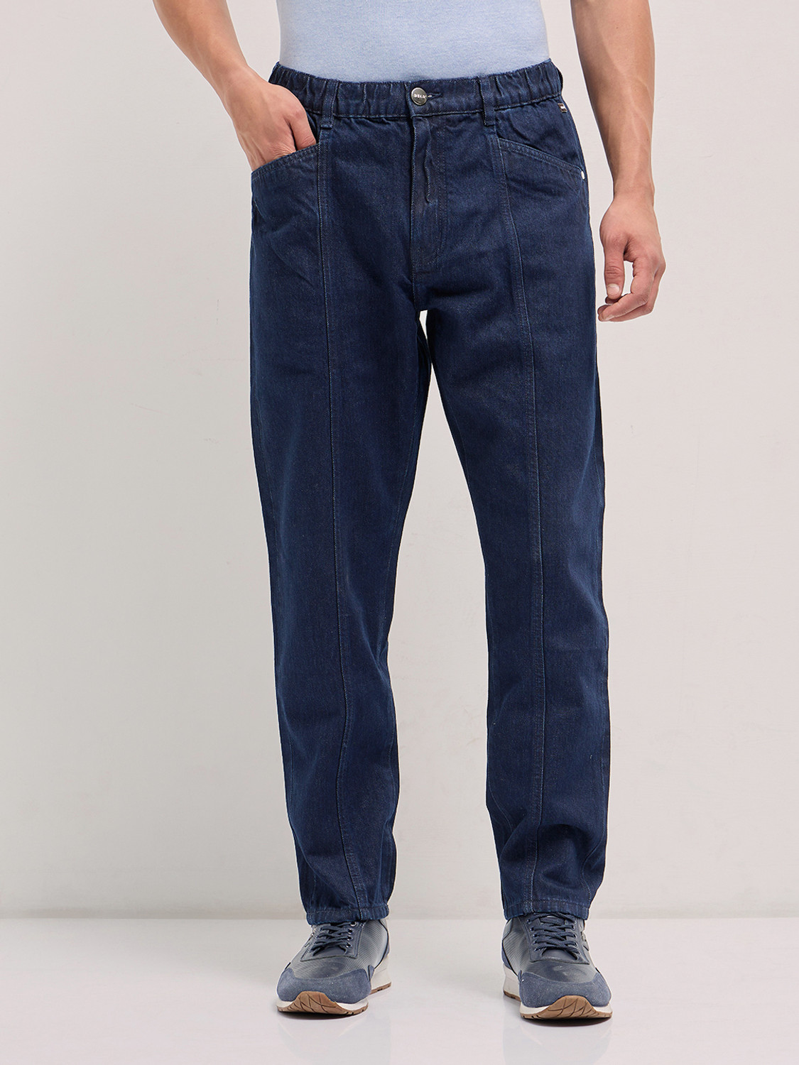 Image of THE BEAR HOUSE Relaxed Fit Men Dark Blue Jeans