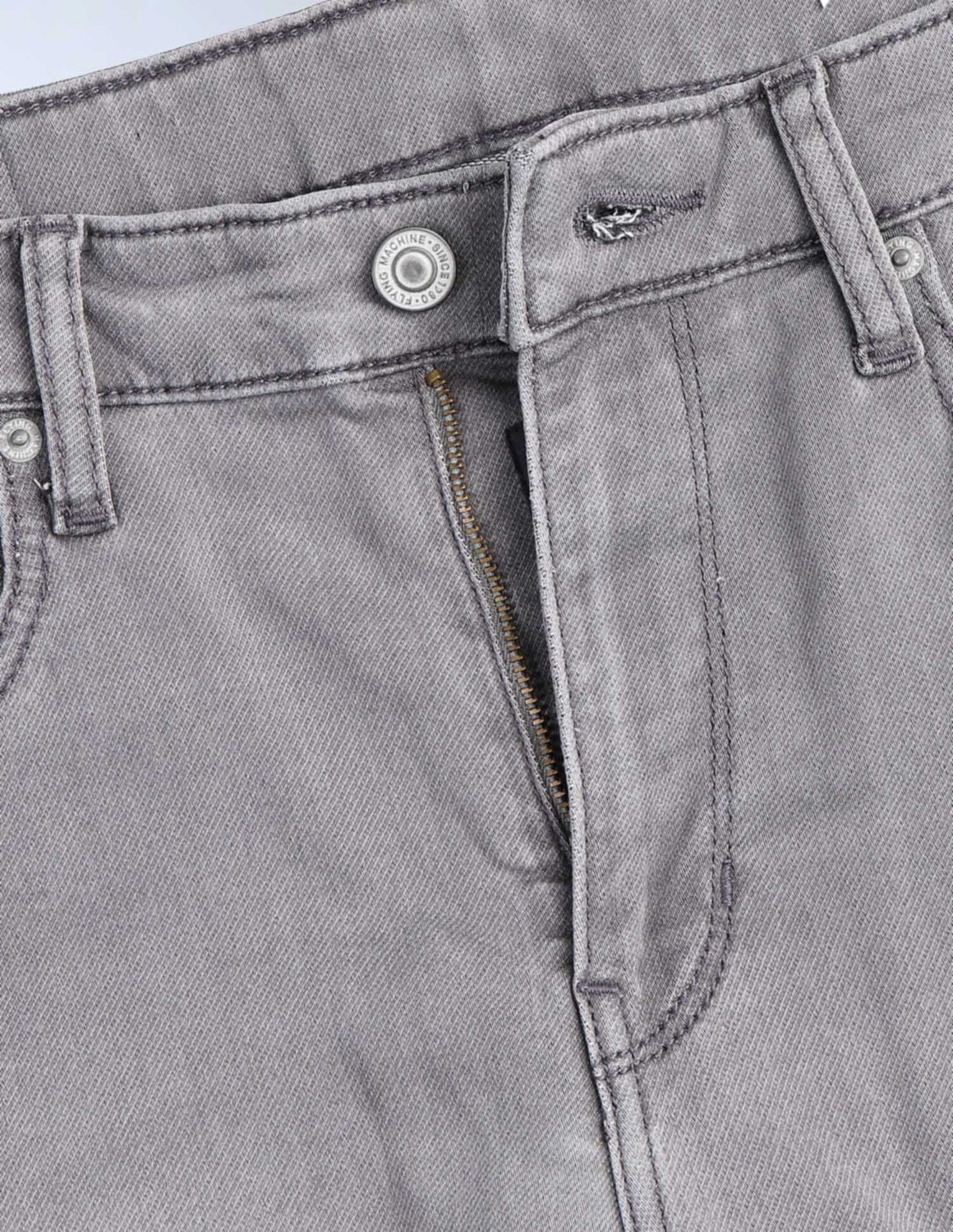 Image of FLYING MACHINE Tapered Fit Men Grey Jeans