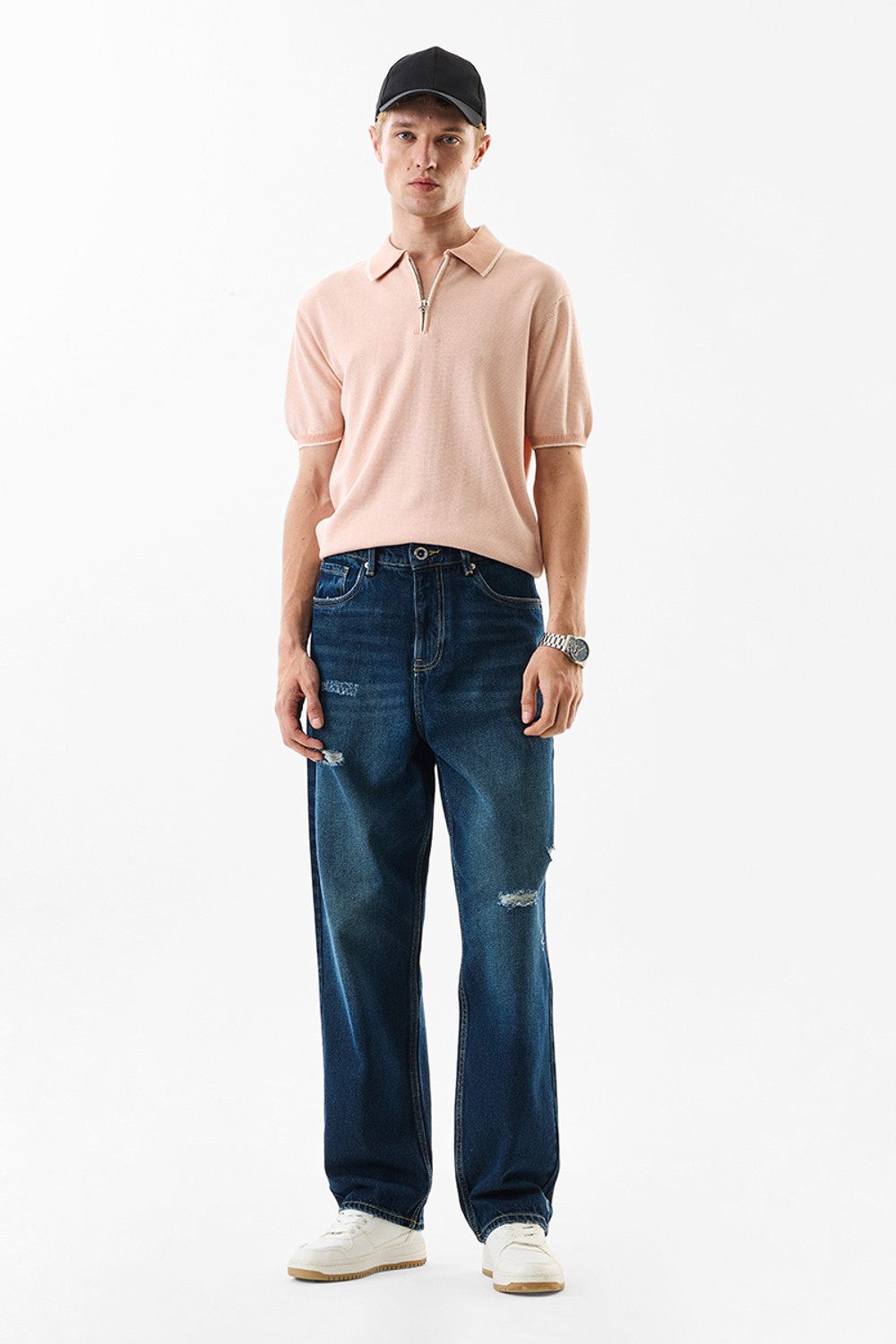 Image of Snitch Loose Fit Men Blue Jeans