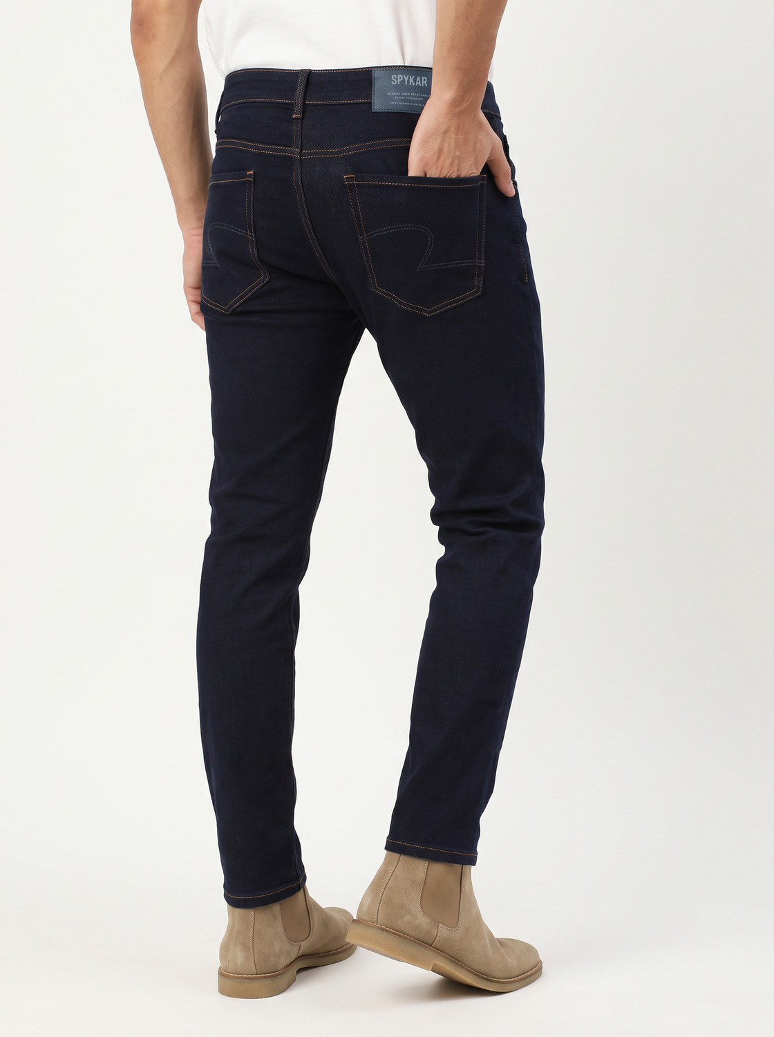 Image of Spykar Men Skinny Low Rise Blue Jeans