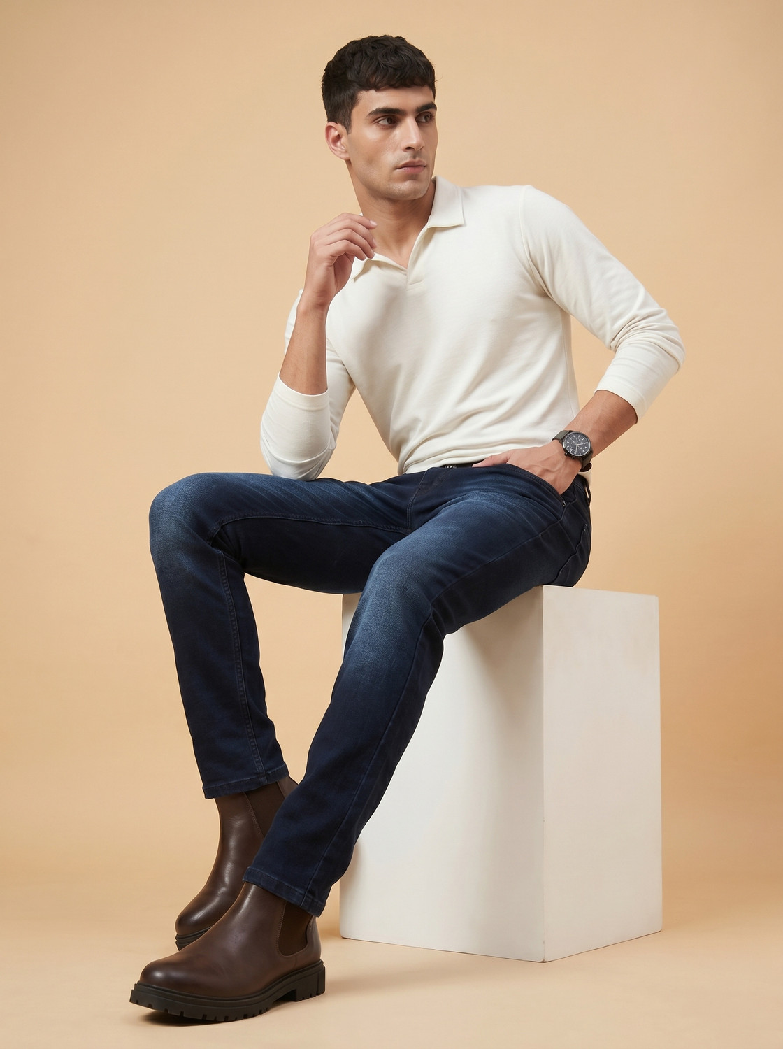 Image of Pointer Straight Fit Men Dark Blue Jeans