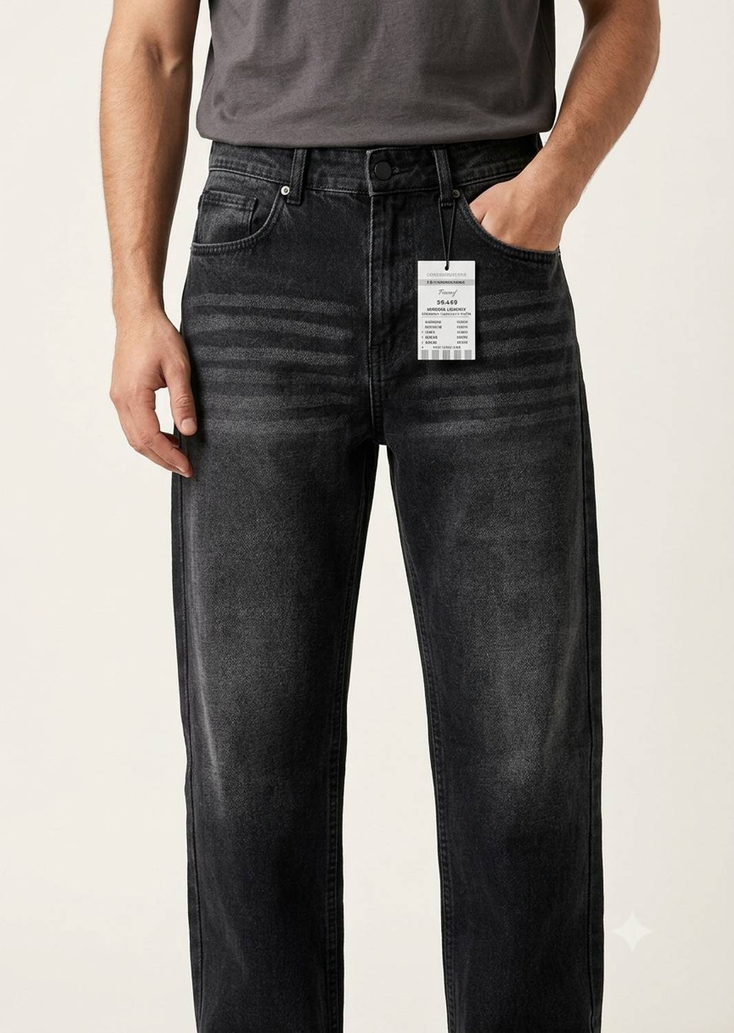EATHIC Straight Fit Black Jeans - Image 5