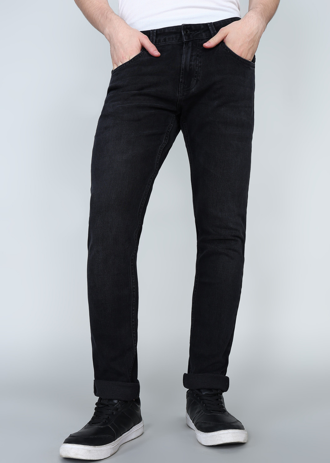 Image of Spykar Slim Men Black Jeans