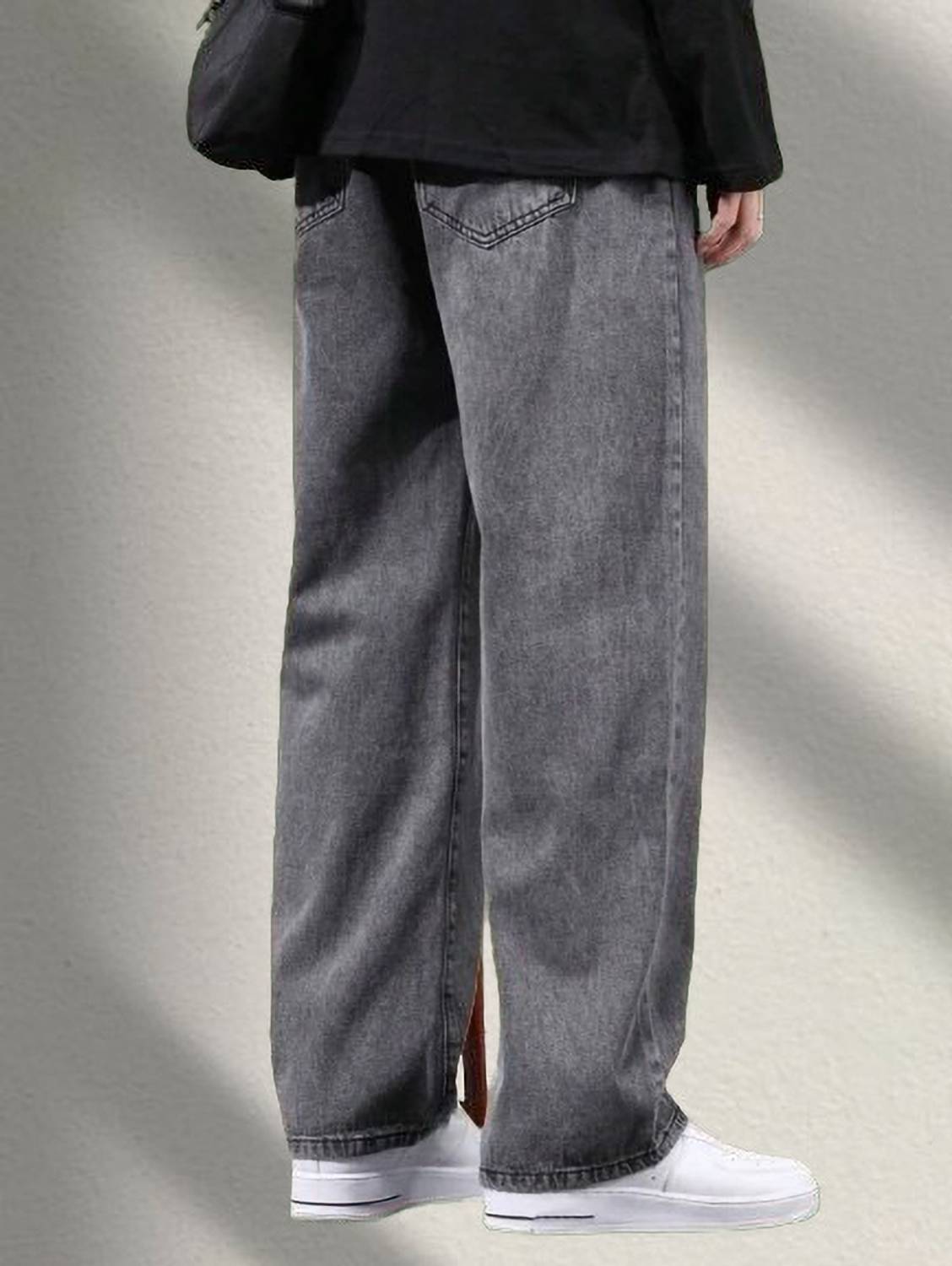 StarForWell Loose Fit Men Grey Jeans - Image 2