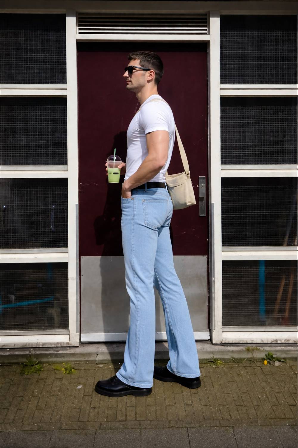 LEVORCE Loose Fit Men Light Blue Jeans - Image 3