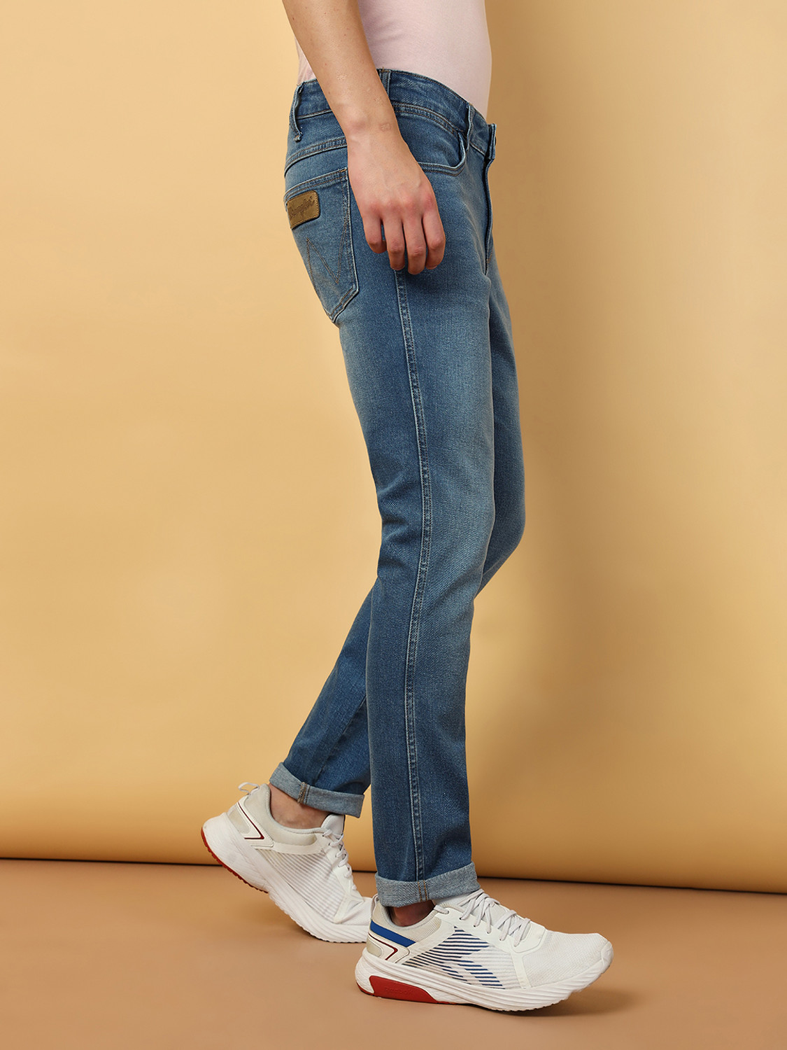 Image of Wrangler Slim Men Dark Blue Jeans