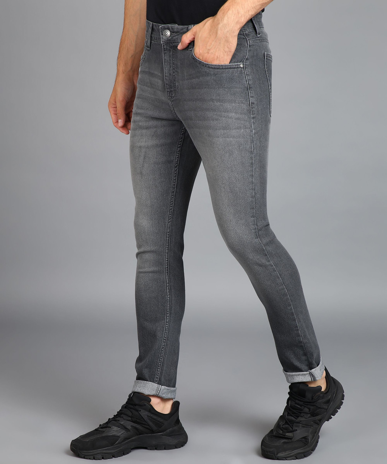 Image of Urbano Fashion Regular Men Dark Grey Jeans
