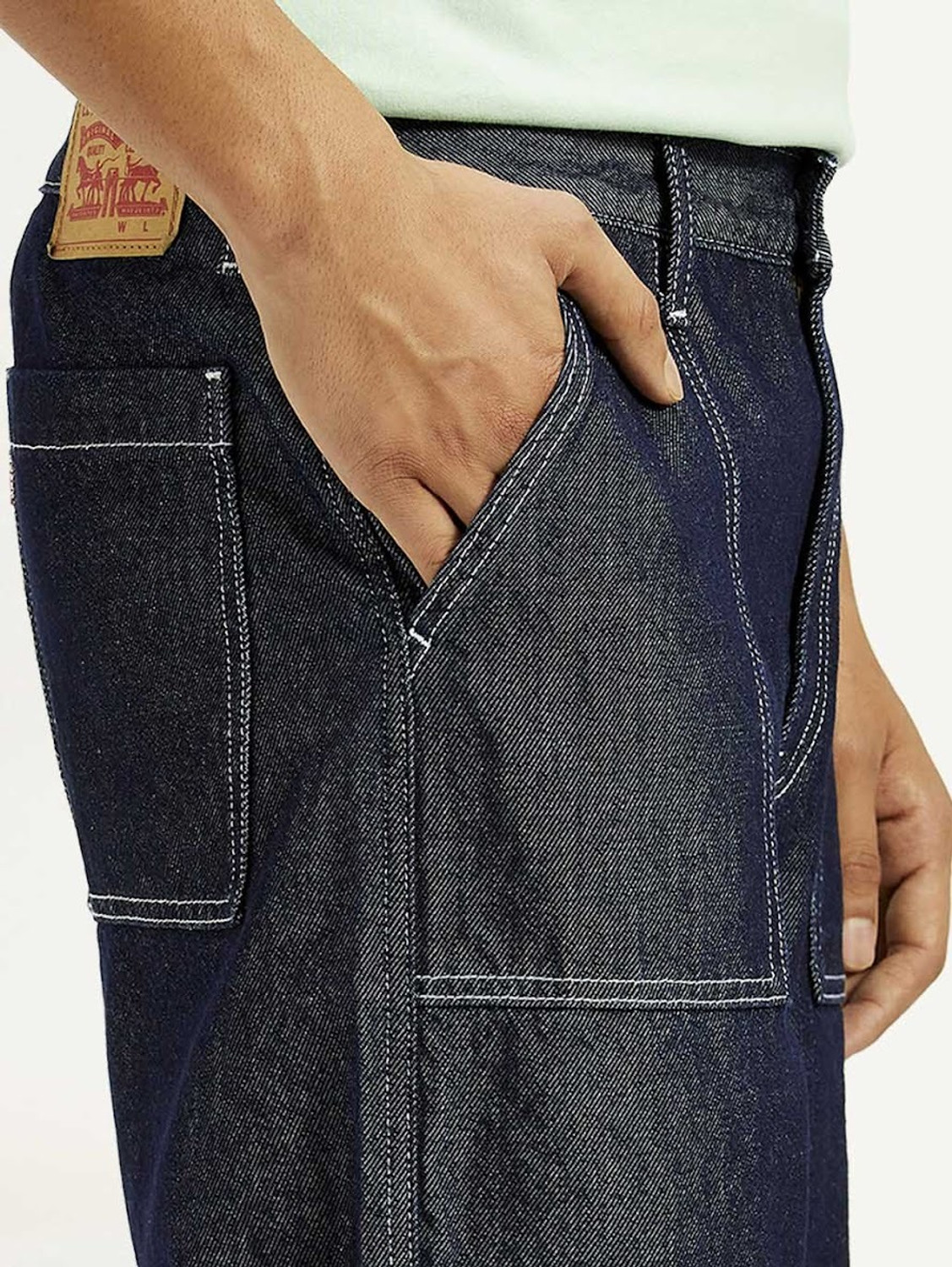 Image of LEVI'S 568 Men Straight Fit Mid Rise Blue Jeans