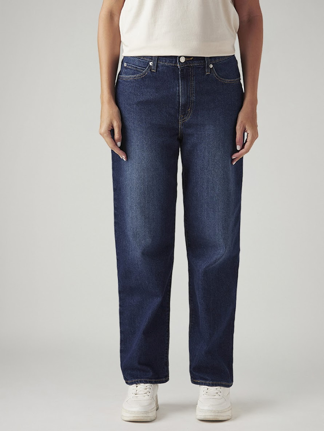 Image of LEVI'S Women Loose Fit Mid Rise Dark Blue Jeans