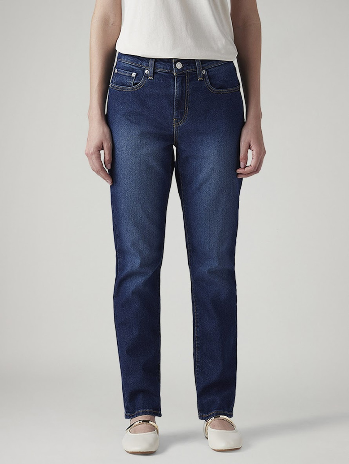 Image of LEVI'S Straight Fit Women Dark Blue Jeans