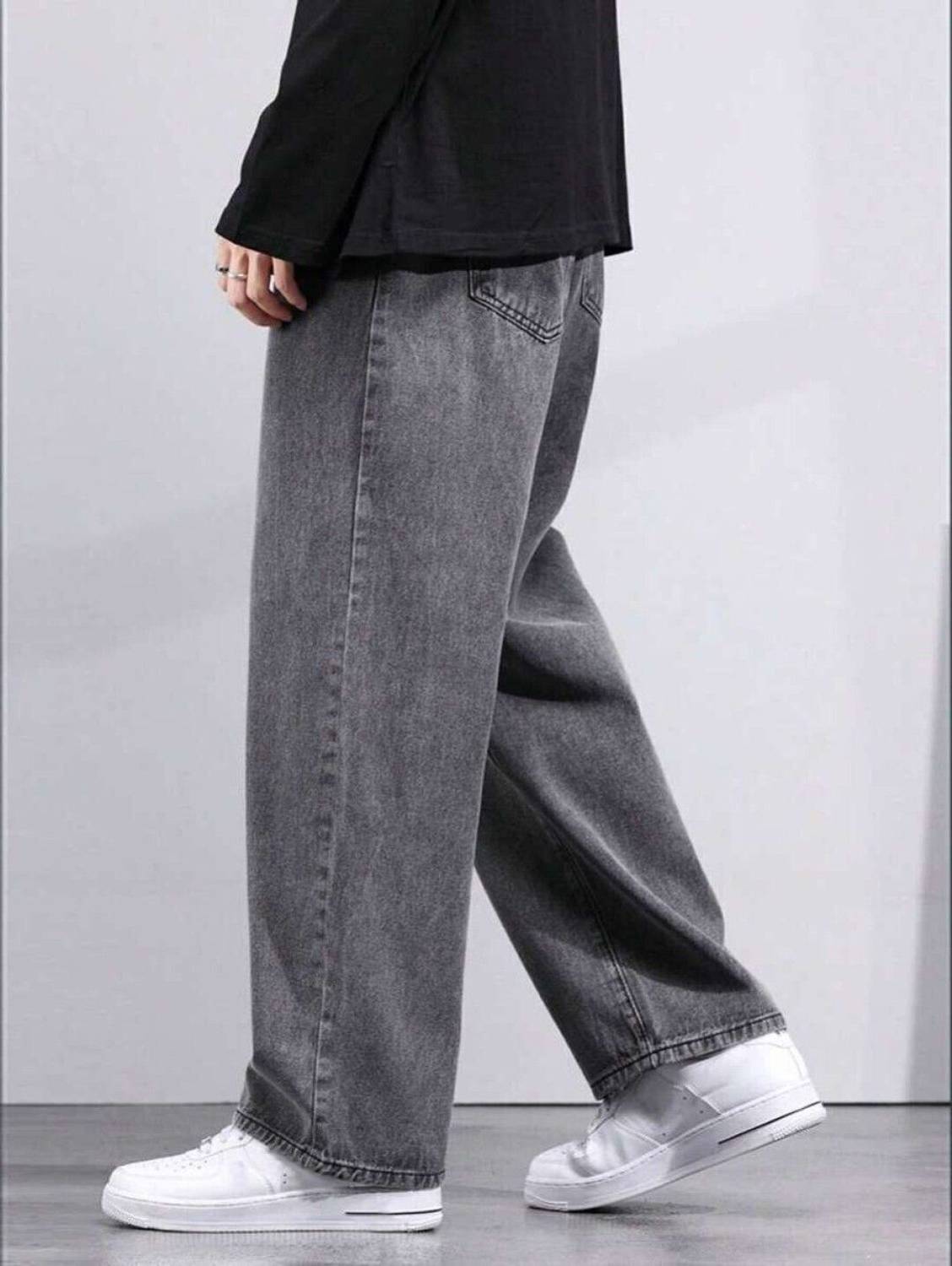 GARTEEN Wide Leg Men Grey Jeans