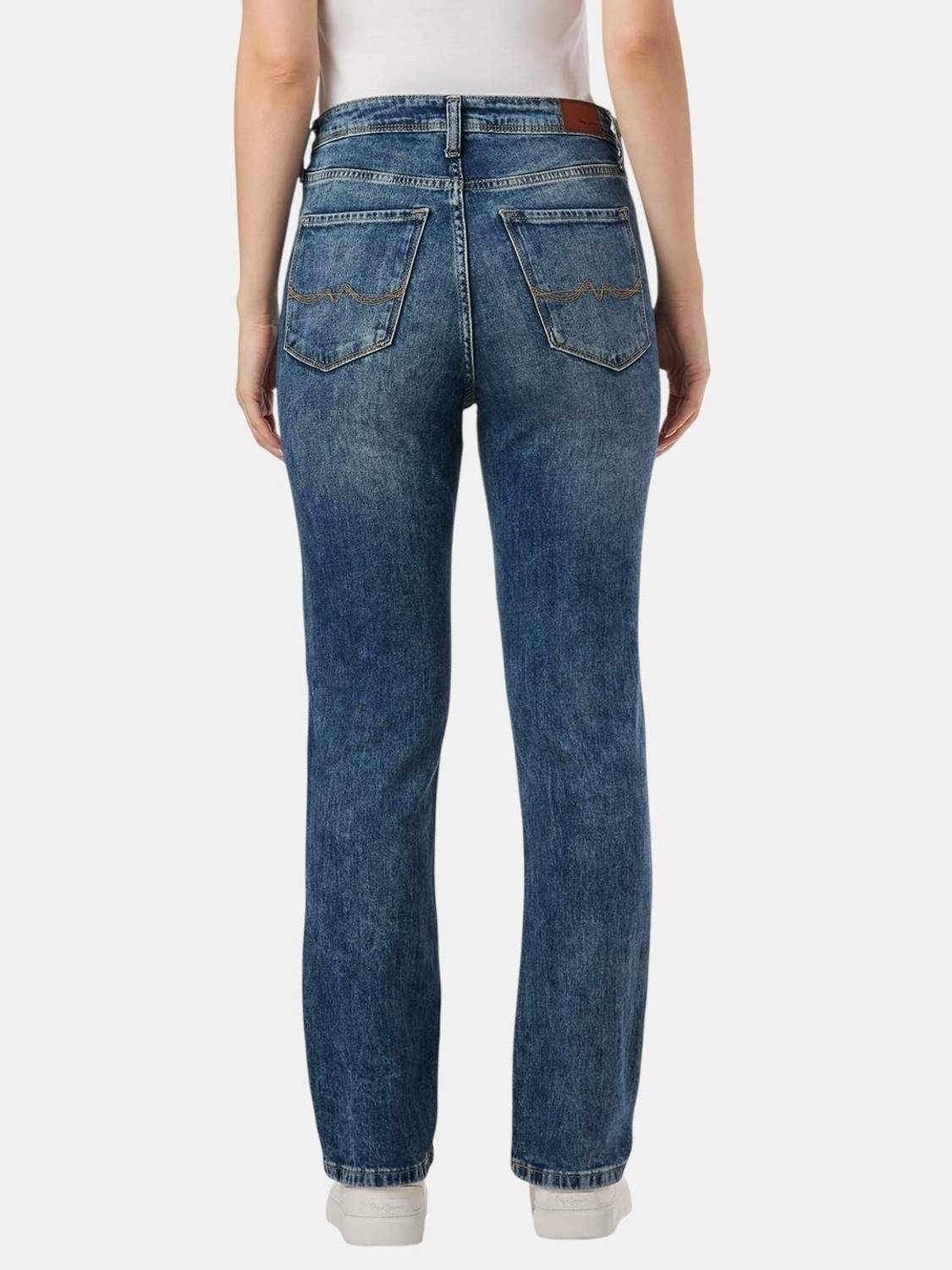 Pepe Jeans Women Light Blue Straight Fit Jeans - Image 4