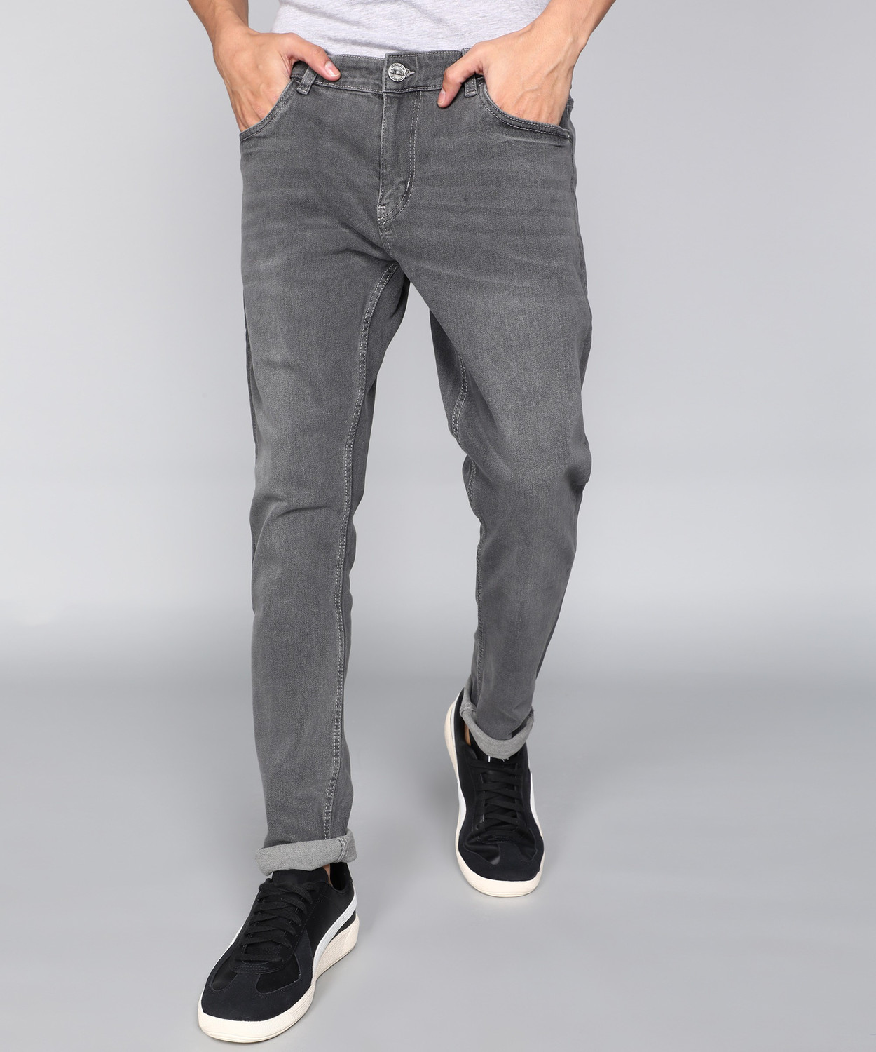 Image of METRONAUT by Flipkart Slim Men Grey Jeans
