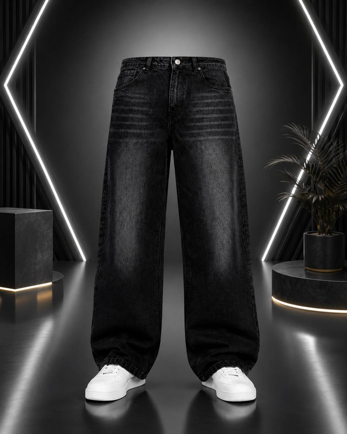 BLACK REY Relaxed Fit Men Black Jeans