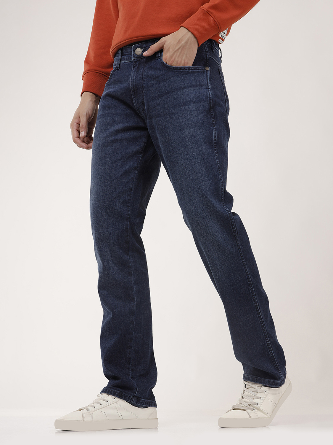 Image of Wrangler Regular Men Blue Jeans