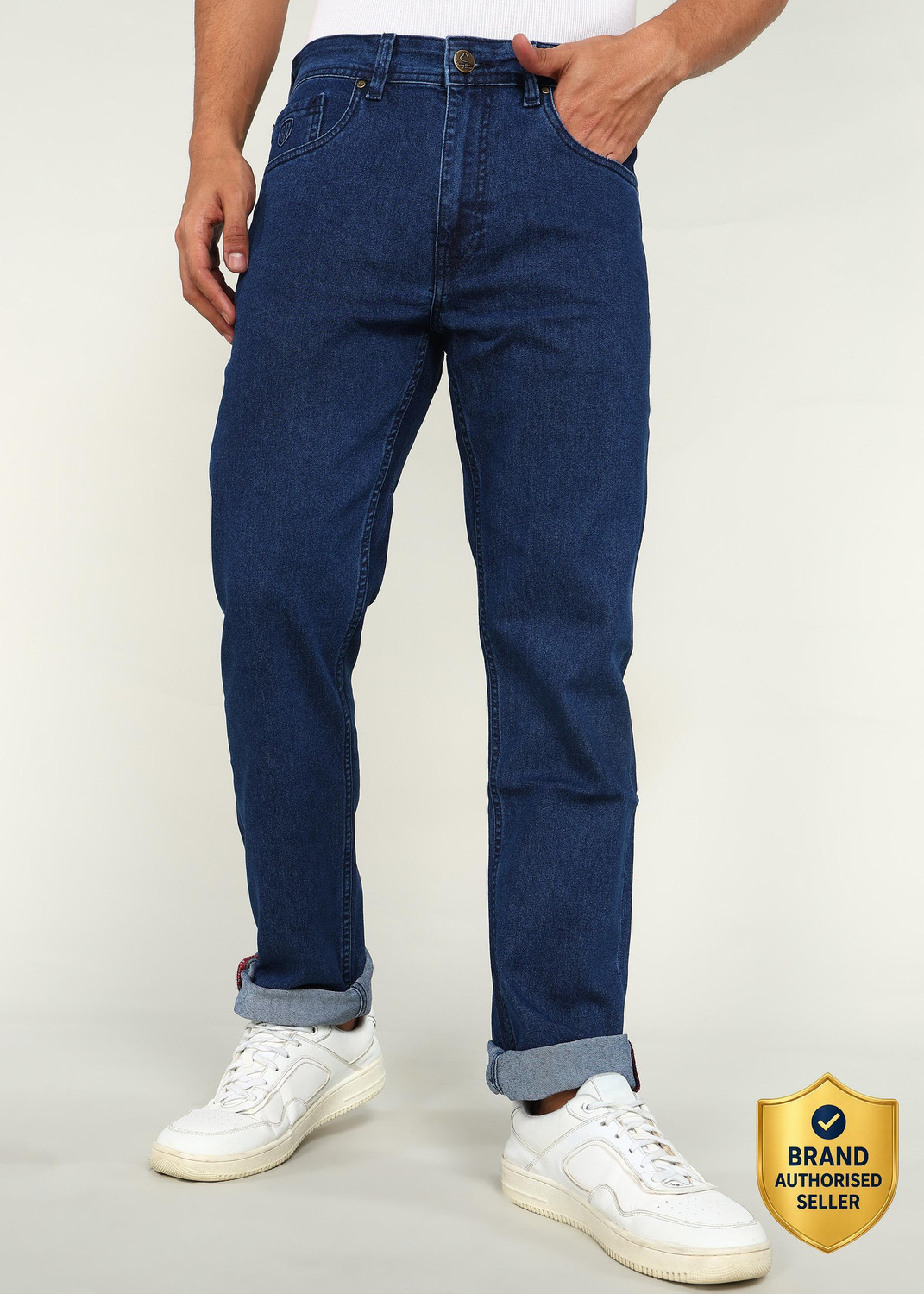 Image of BEING HUMAN Straight Fit Men Blue Jeans