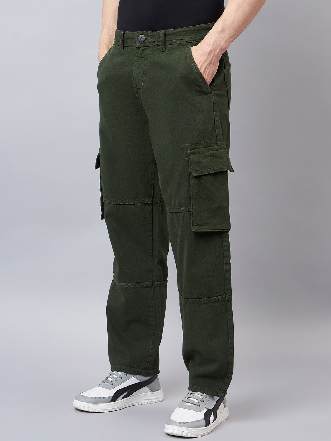 Image of Style Quotient Regular Men Dark Green Jeans