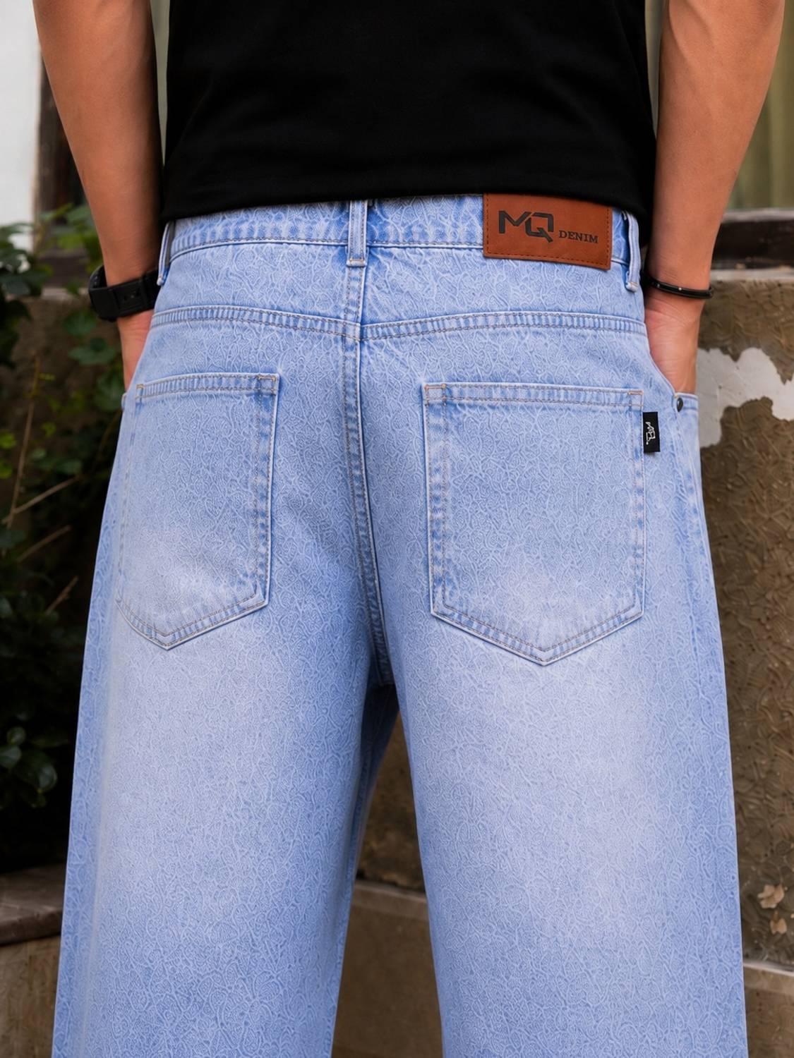 M Q Straight Fit Men Light Blue Jeans - Image 5