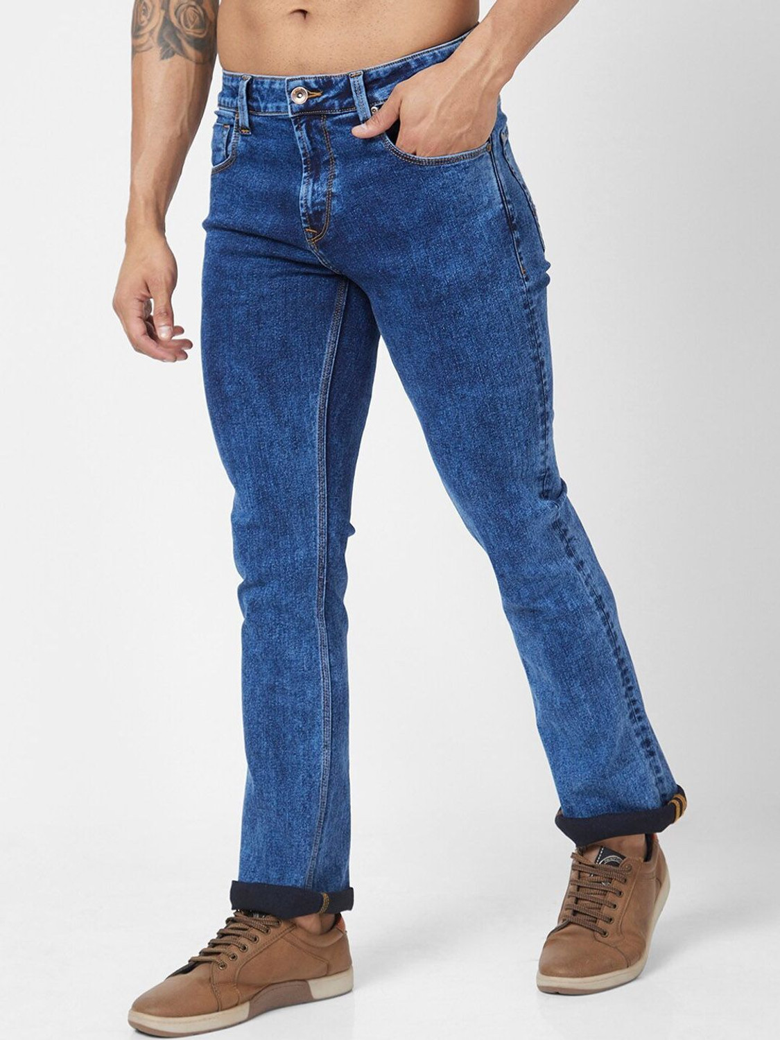 Image of Spykar Slim Men Dark Blue Jeans
