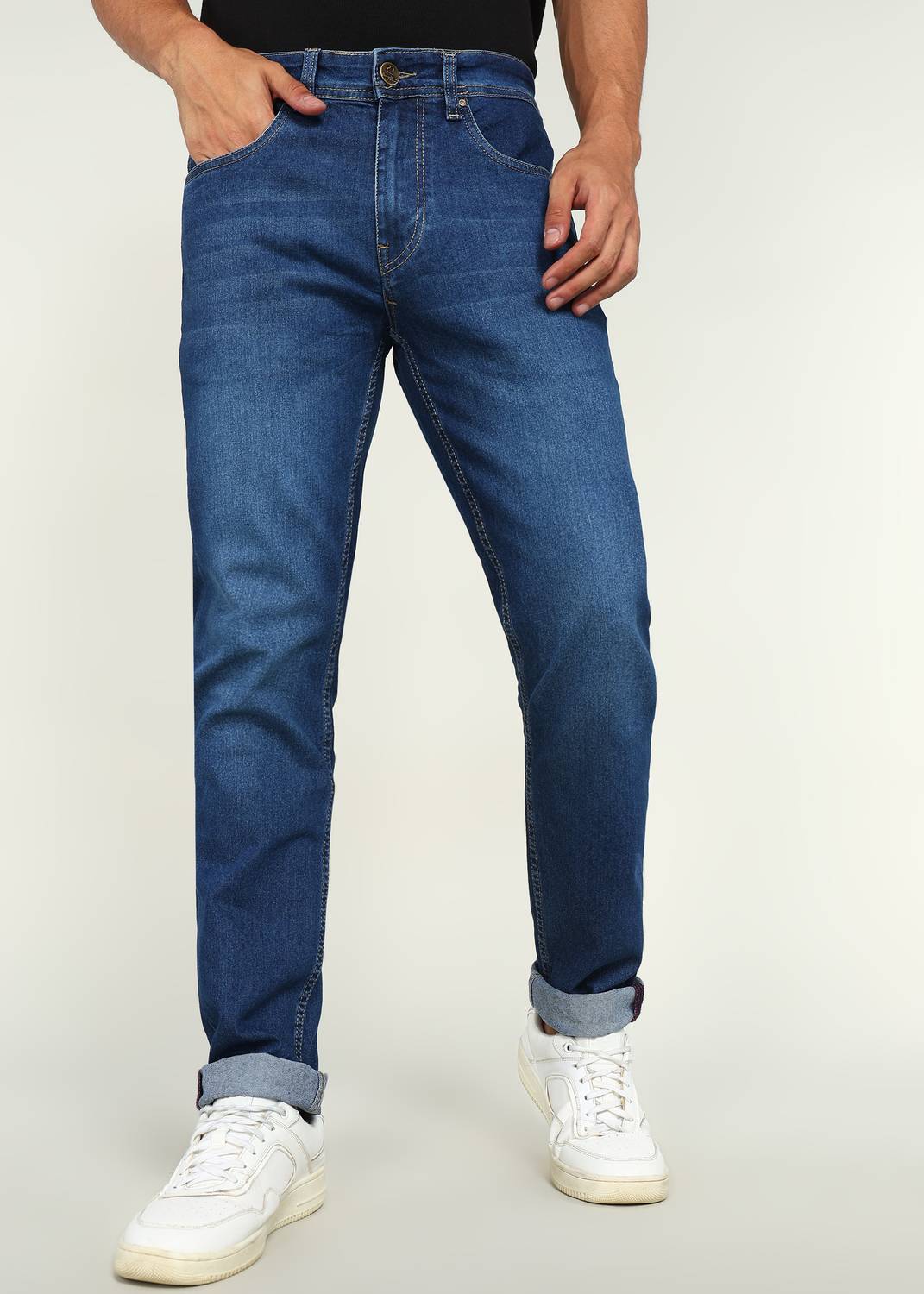 BEING HUMAN Slim Men Blue Jeans