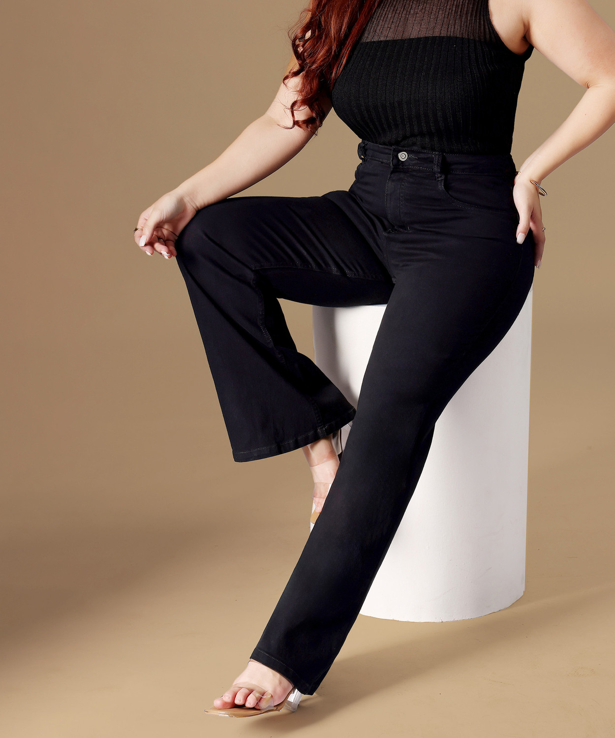 Image of Miss Chase Flared Women Black Jeans