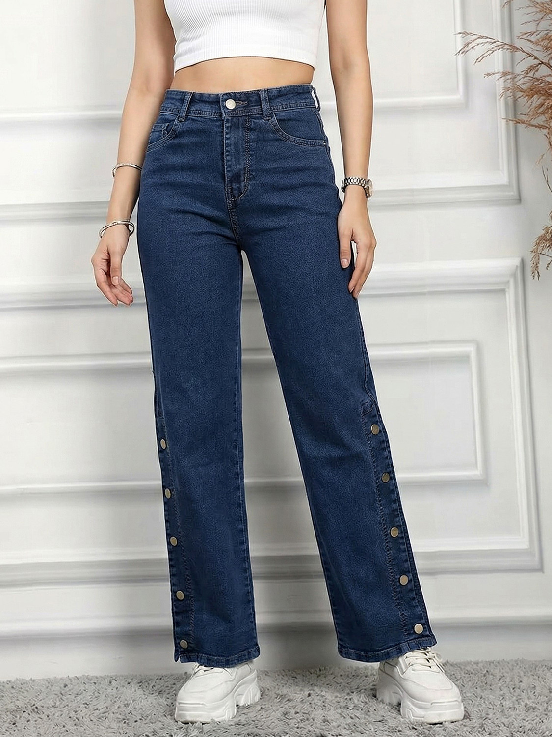 Image of ADDYVERO Straight Fit Women Dark Blue Jeans