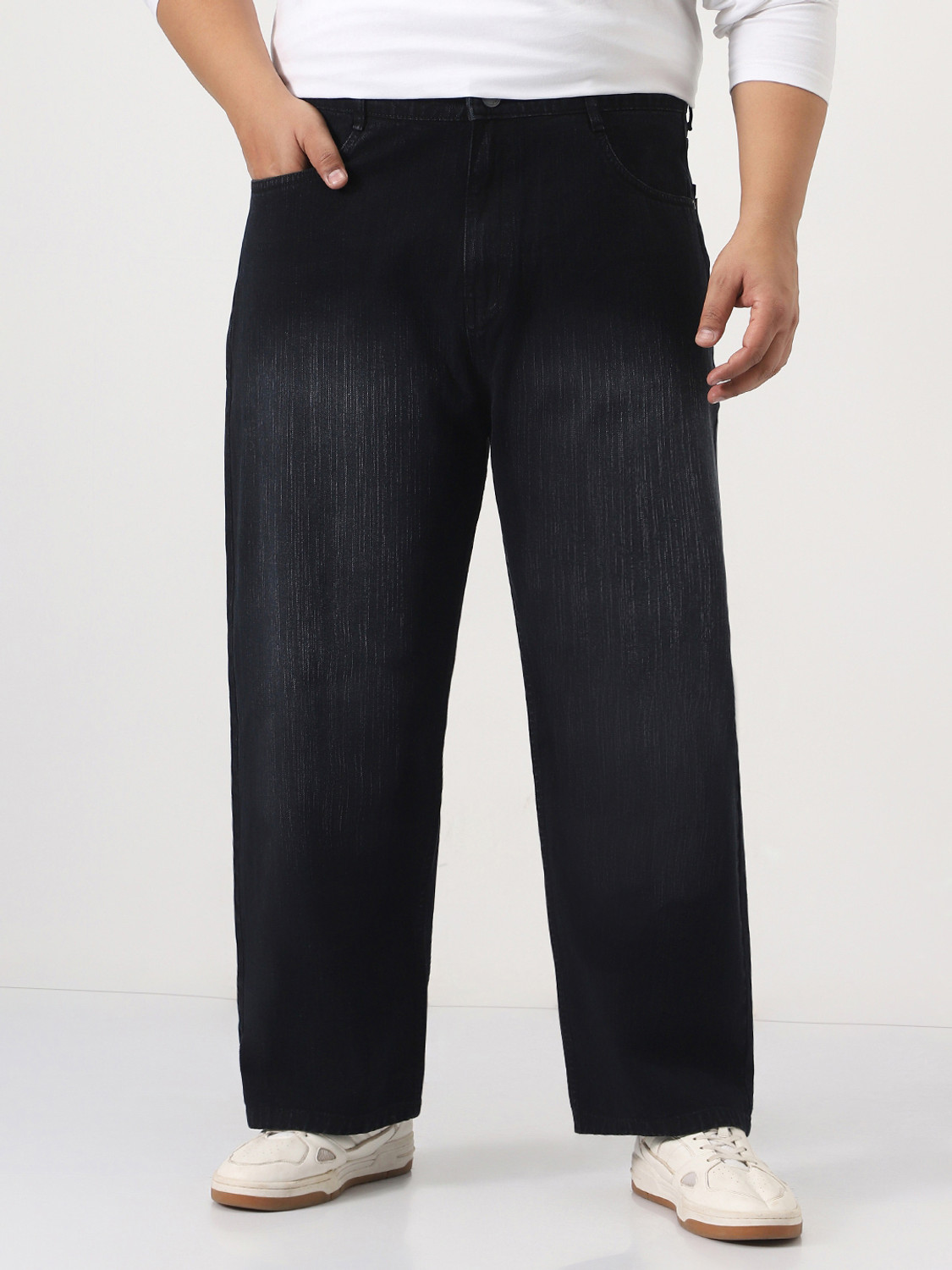 Image of Urbano Plus Loose Fit Men Black Jeans