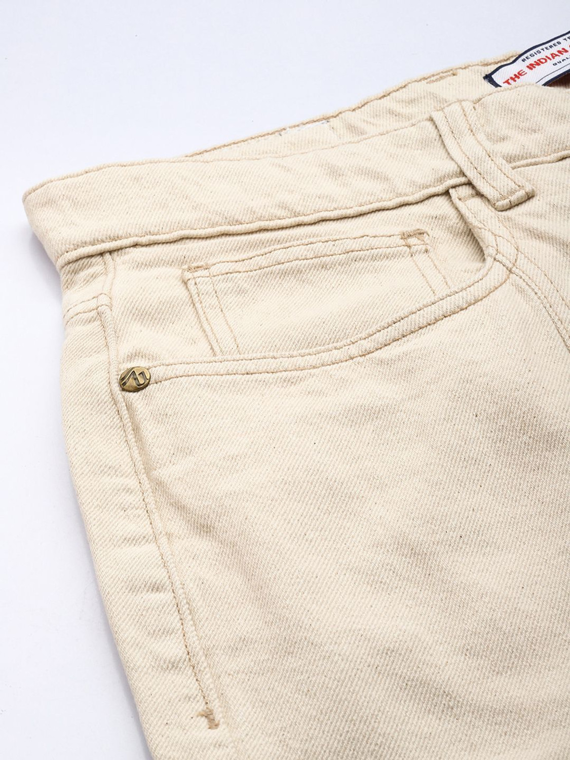 Image of The Indian Garage Co. Loose Fit Men White Jeans